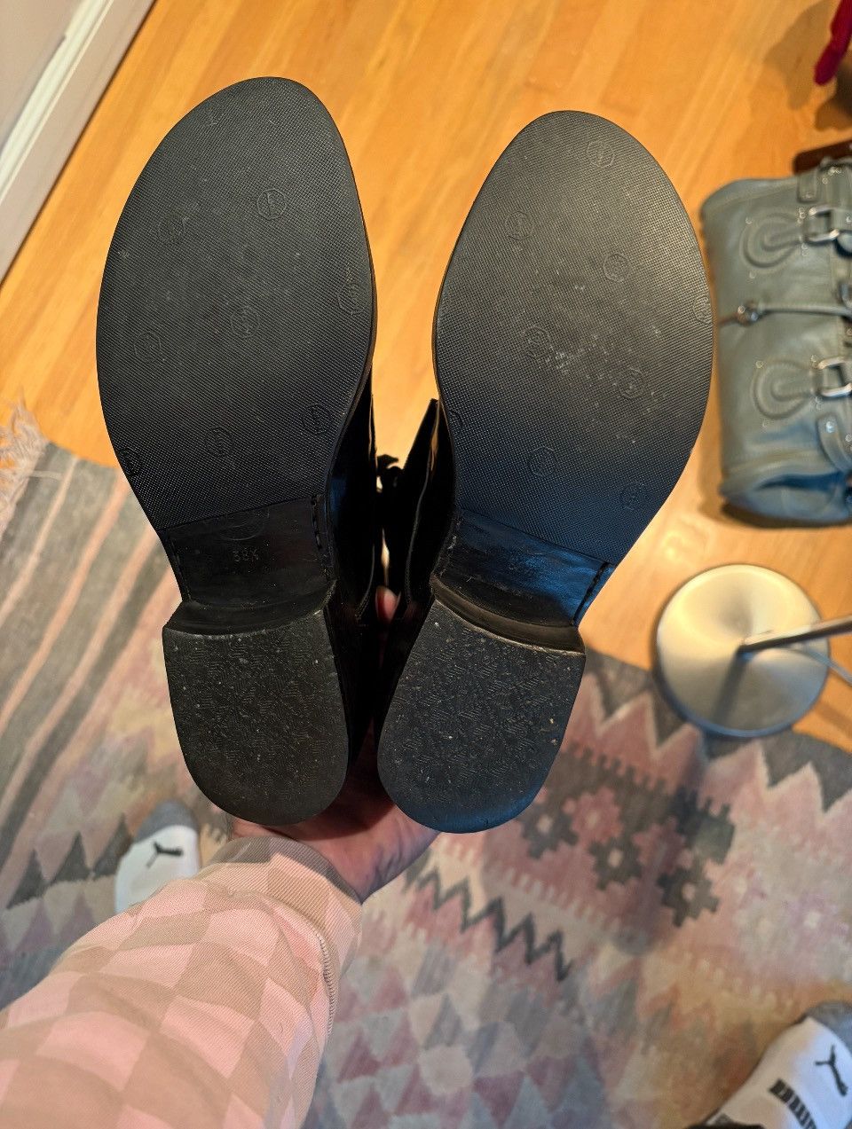Ann Demeulemeester Beautiful Classic Glossy Black Leather Combat Boots Size US 8.5 / IT 38.5 - 5 Thumbnail