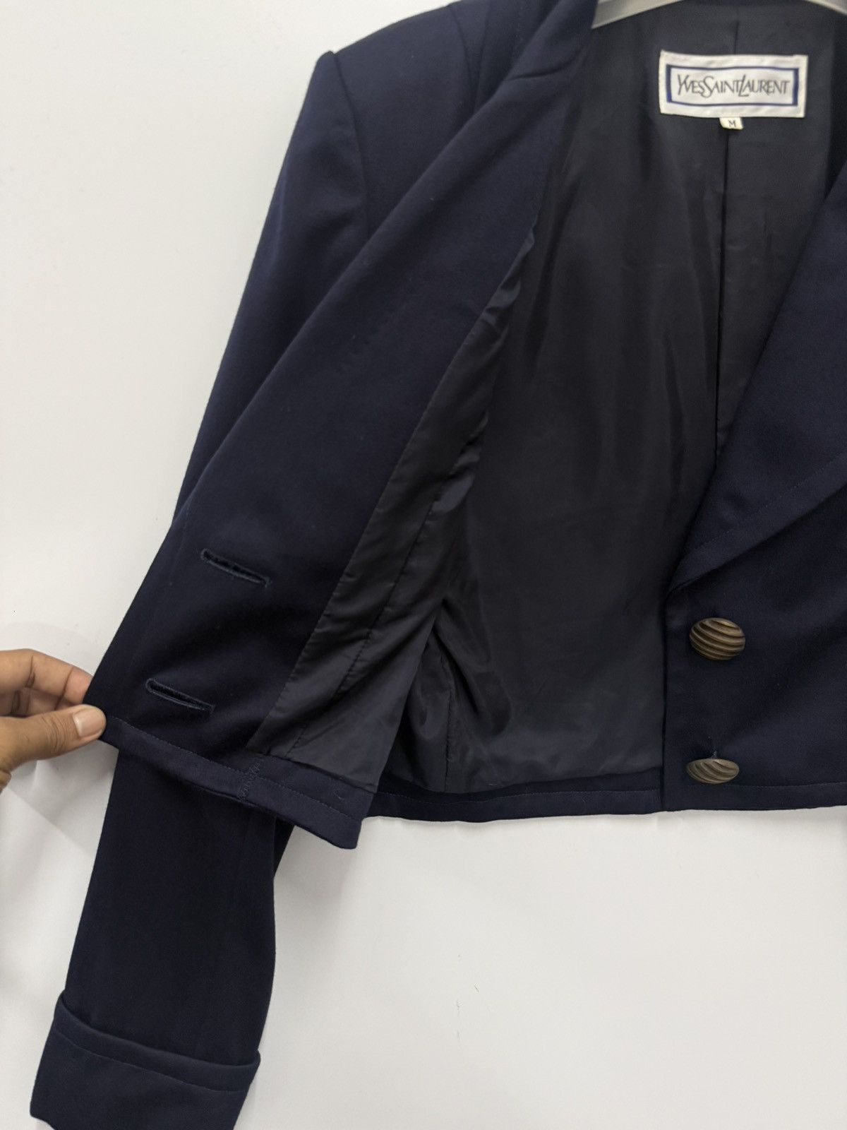 Yves Saint Laurent 🔥 YvesSaintLaurent Croped Single Breasted Coat Jacket - M Size M / US 6-8 / IT 42-44 - 6 Thumbnail