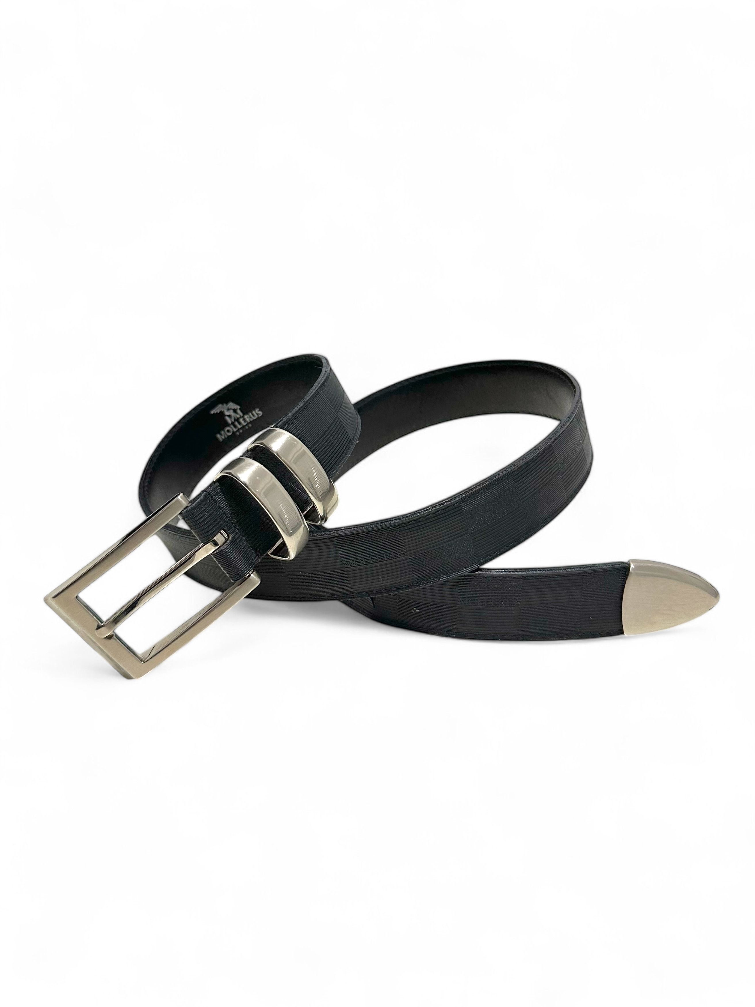 Vintage Maison Mollerus Leather Black Belt S-M