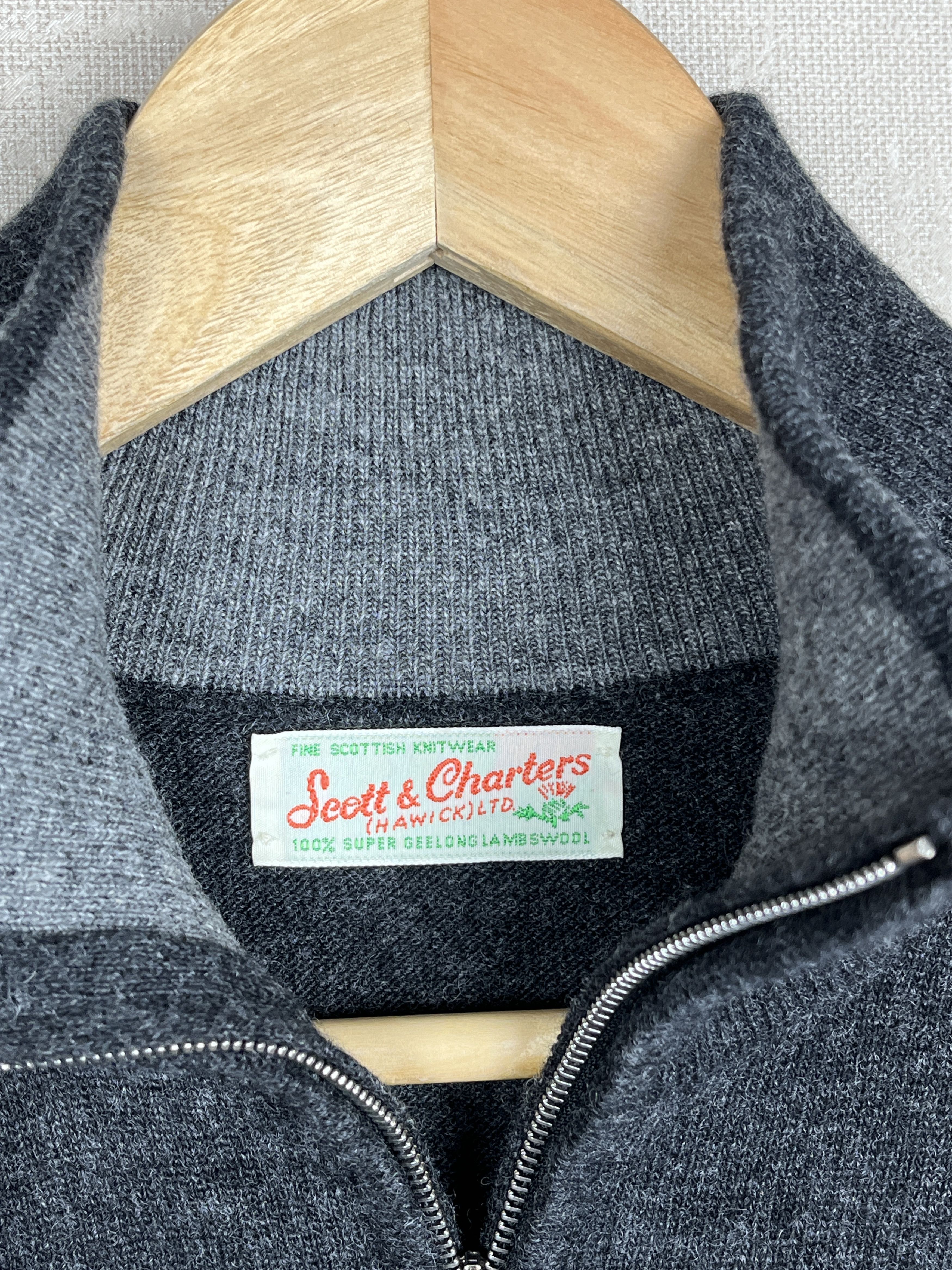 Scott & Charters Scott & Charters Half Zip Wool Sweater Made in Scotland Size US XL / EU 56 / 4 - 6 Thumbnail