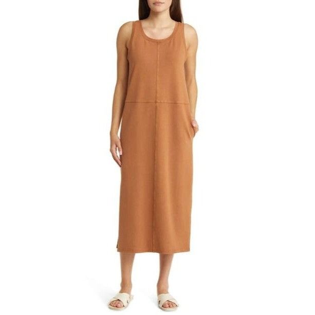 Other CASLON Scoop Neck Paneled Tank Dress In Washed Rust Argan Oi Size M / US 6-8 / IT 42-44 - 14 Thumbnail