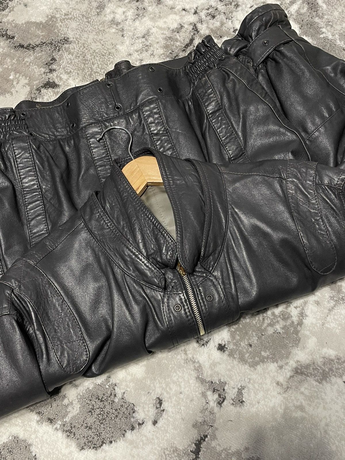 Genuine Leather Crazy Vintage Leather Bomber Jacket Biker Rick Owens Style Size US M / EU 48-50 / 2 - 21 Thumbnail