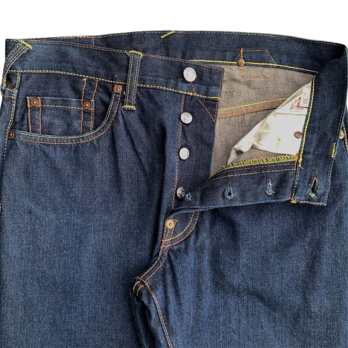 Evisu Vintage Evisu Buckle Back Koi Fish Painted Selvedge Denim Size US 30 / EU 46 - 11 Thumbnail
