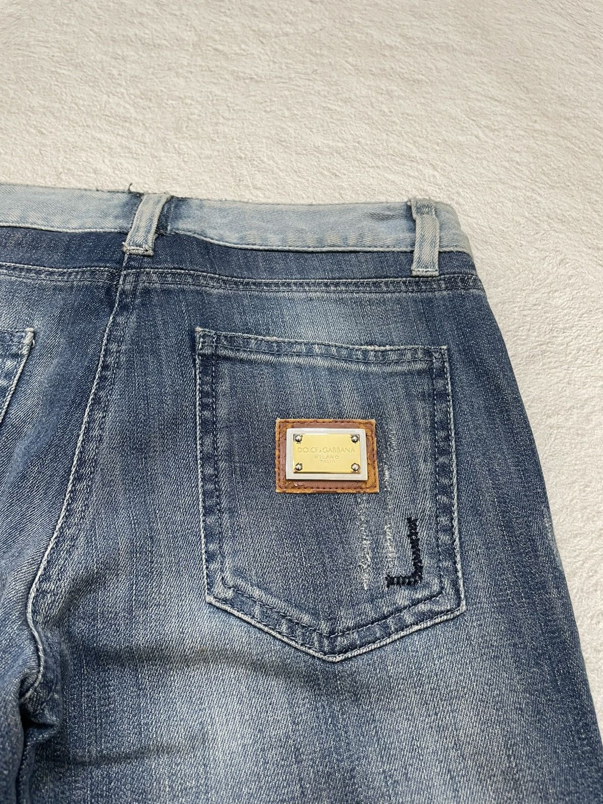 Dolce & Gabbana Dolce & Gabbana Distressed Denim Color Block Y2K Size 28" / US 6 / IT 42 - 6 Thumbnail