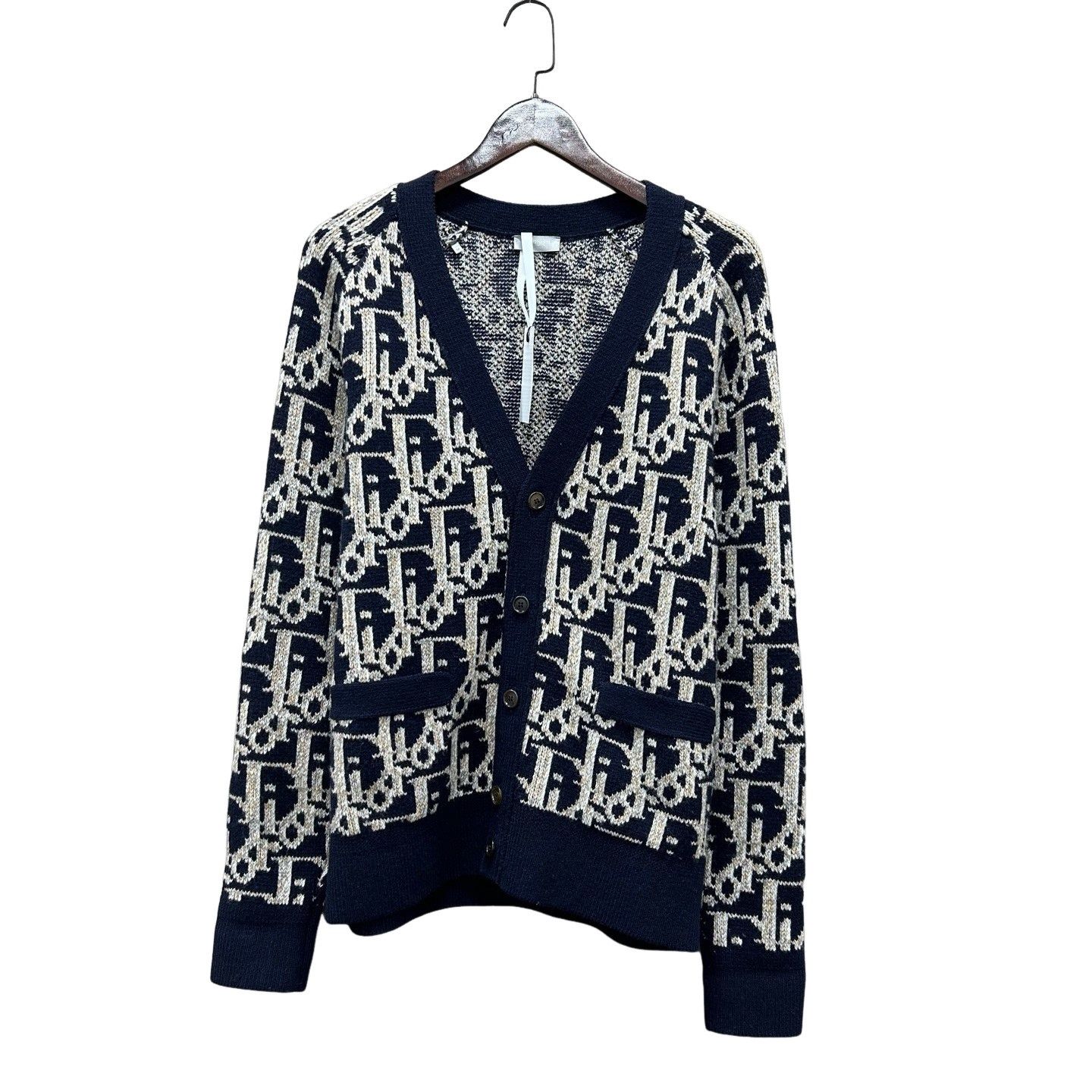 Dior Dior Oblique Pattern Wool Cardigan Size M Size US M / EU 48-50 / 2 - 1 Thumbnail