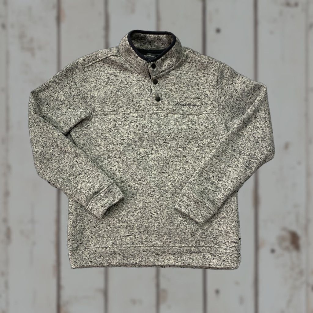 Eddie Bauer Eddie Bauer Sweatshirt Men Medium Gray 1/4 Snap Pullover Mock Neck Pullover Sweatshirt Casual Office Travel Hiking Golf Preppy 90s Classic Outdoor Size US M / EU 48-50 / 2 - 1 Thumbnail