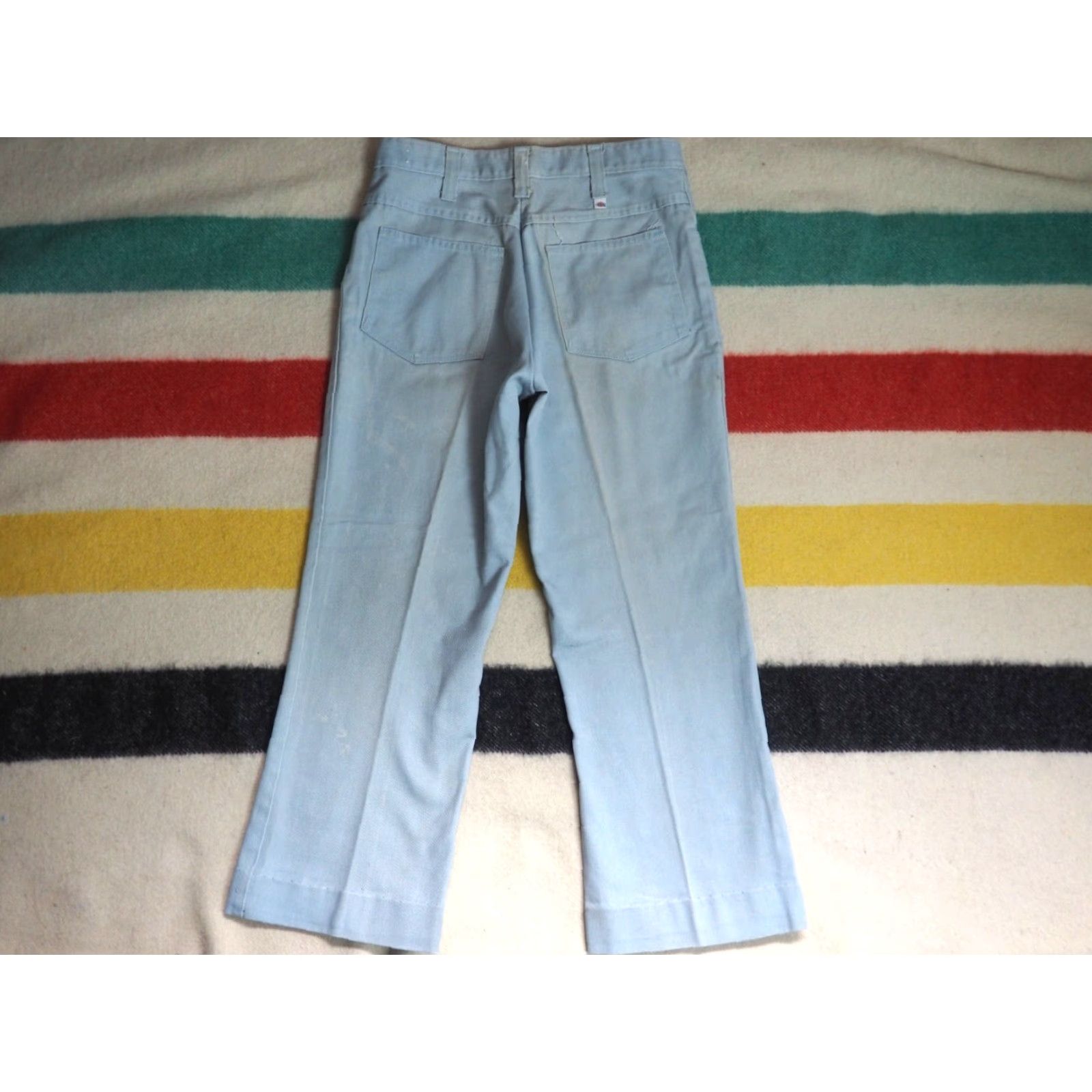 Dickies VTG Dickies Light Blue Gray Distressed 1970s Talon Chino Pants 29x26 Grunge Look Jeans/ Pants Mens Womens Size US 29 - 2 Thumbnail