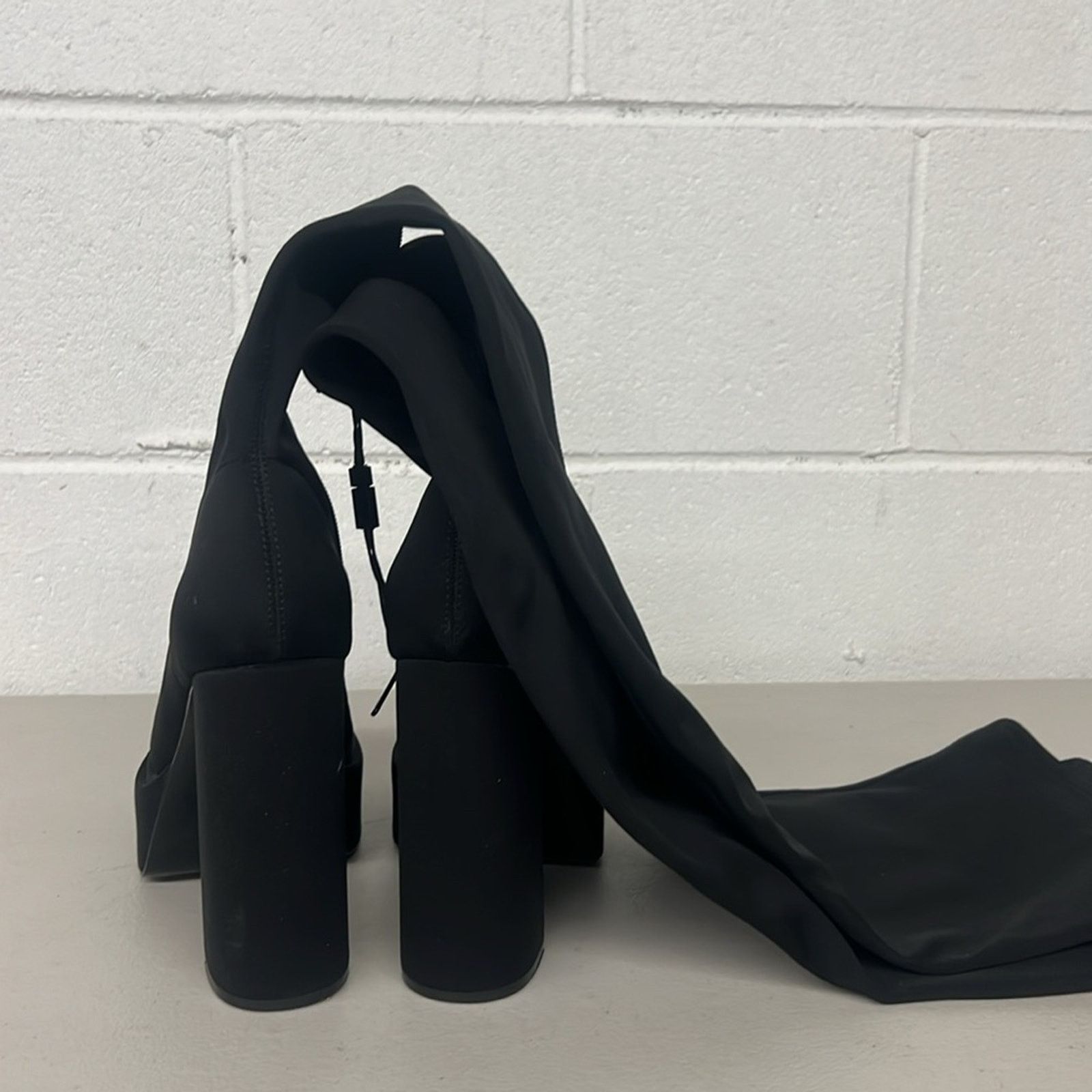 Zara NEW SZ 38 Zara over the knee boot black 5” heeled boots tall Size US 7.5 / IT 37.5 - 5 Thumbnail