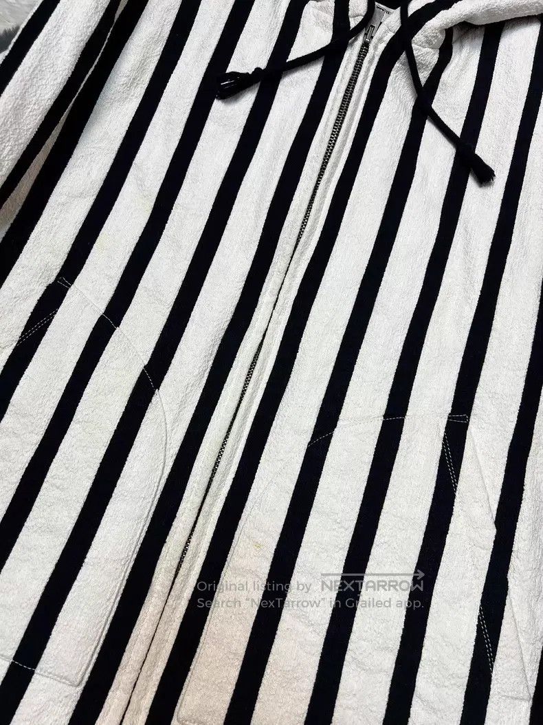 Saint Laurent Paris Saint Laurent Paris Black and White Striped Hooded Thin Co Size US M / EU 48-50 / 2 - 4 Thumbnail