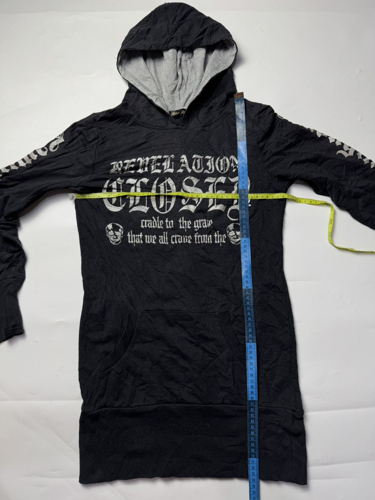 20471120 × Hysteric Glamour × Japanese Brand Gothic Skulls Poem Japanese Hoodie Blue Gtrive Size US S / EU 44-46 / 1 - 6 Thumbnail