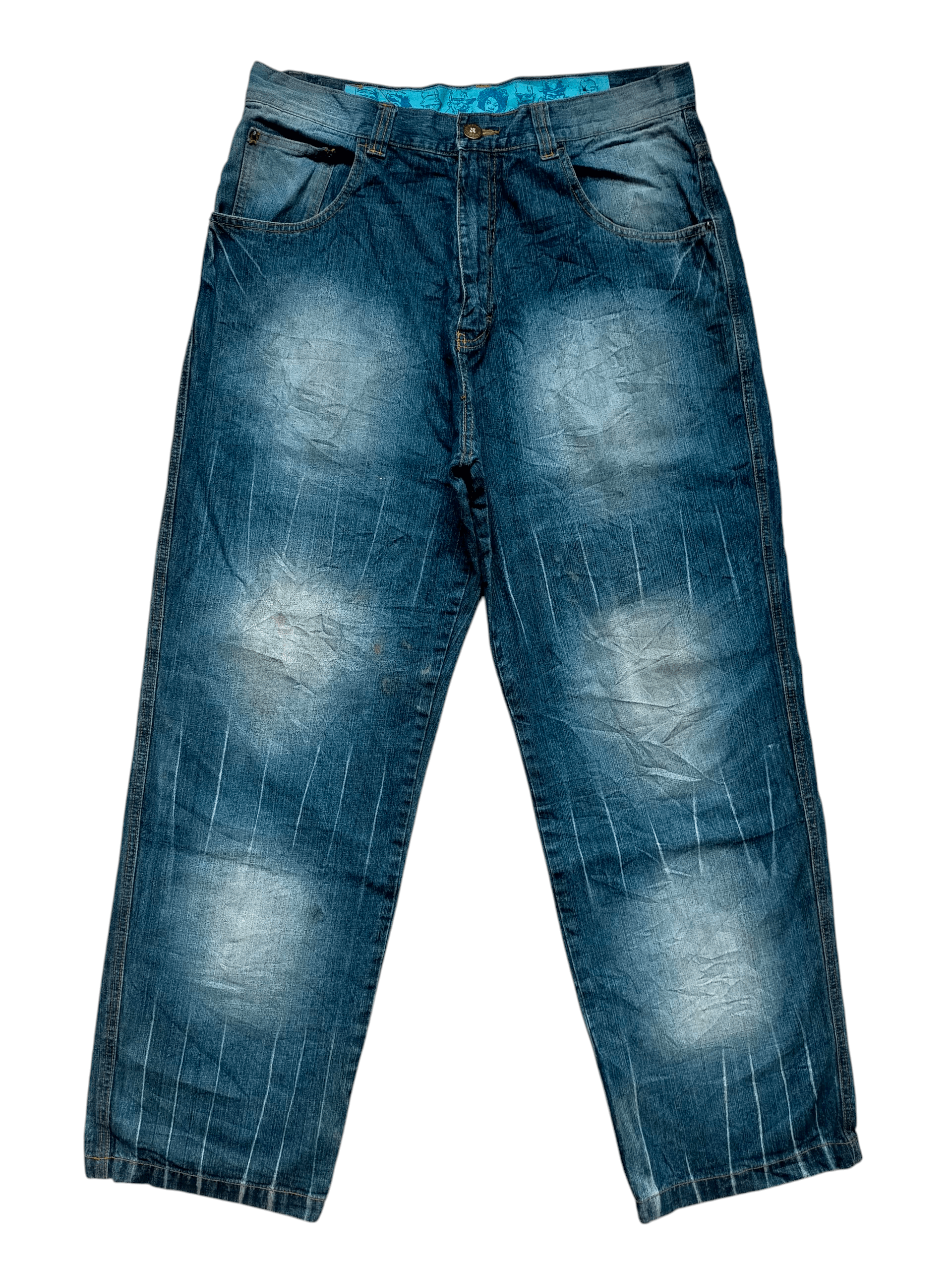 JNCO × Japanese Brand Akcess Baggy Vtg 90s Hip Hop Skate Style Denim Size US 34 / EU 50 - 2 Thumbnail