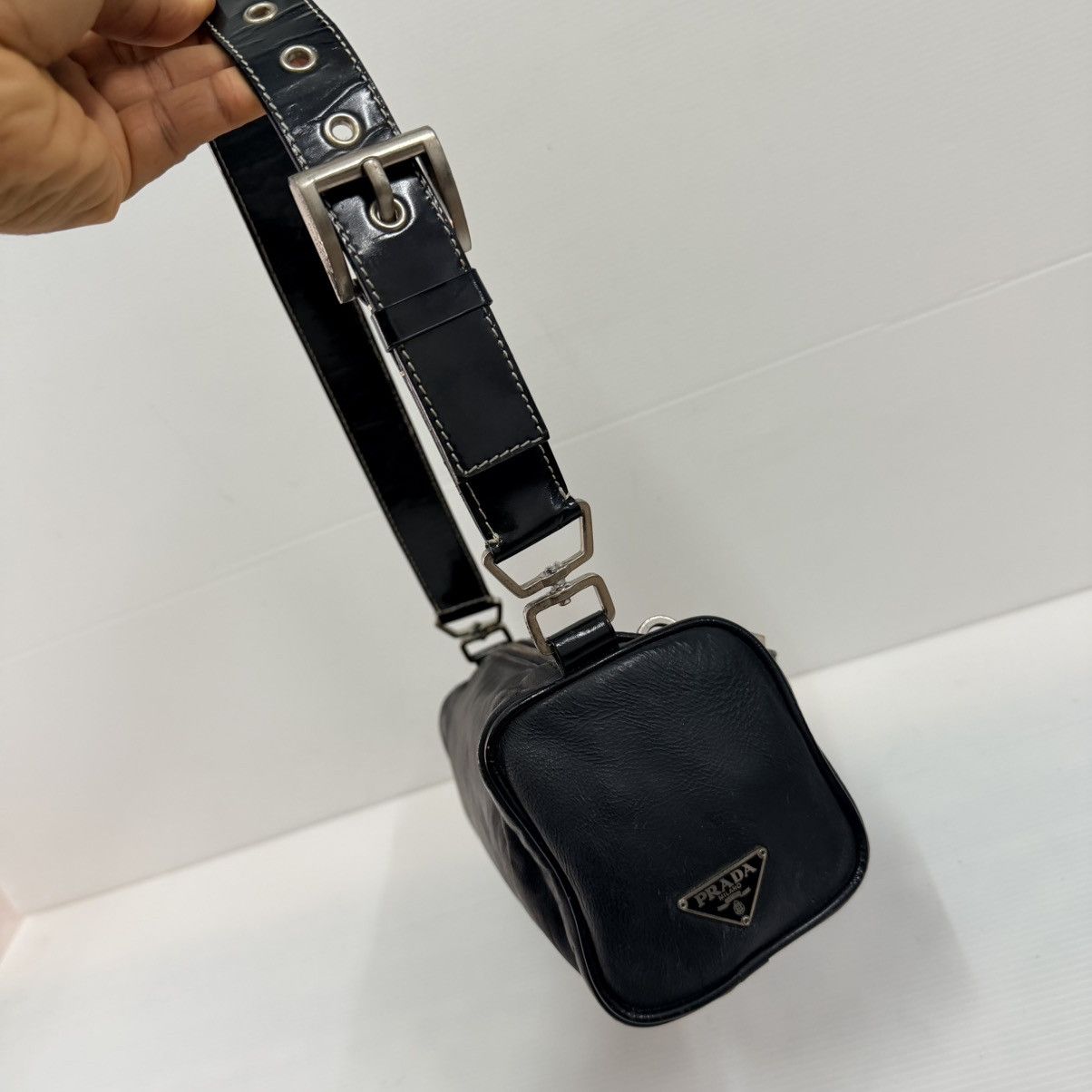 Prada Prada Black Leather Dinner Bag Size ONE SIZE - 10 Thumbnail