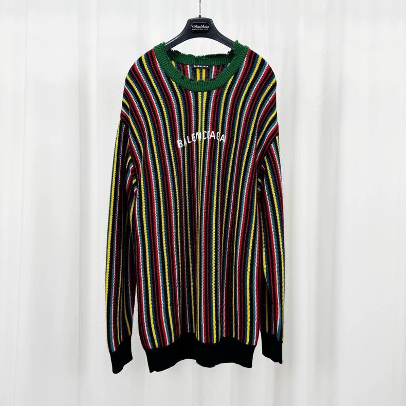 Balenciaga Balenciaga Colorful embroidered letter knit sweater Size US S / EU 44-46 / 1 - 1 Thumbnail
