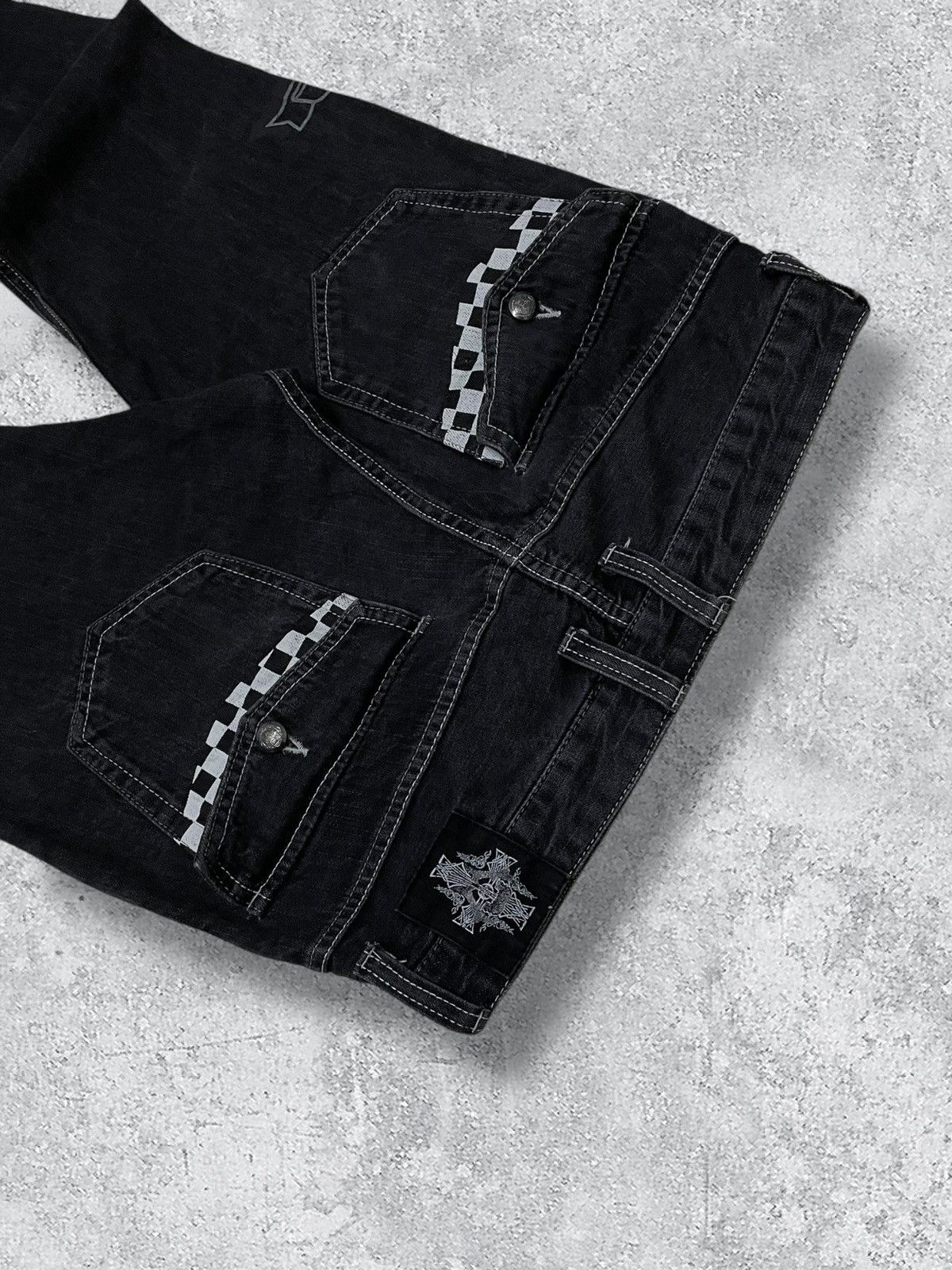 Japanese Brand Og Vintage 1990s Japan Designer Wild Life Skull Punk Denim Size US 31 - 12 Thumbnail