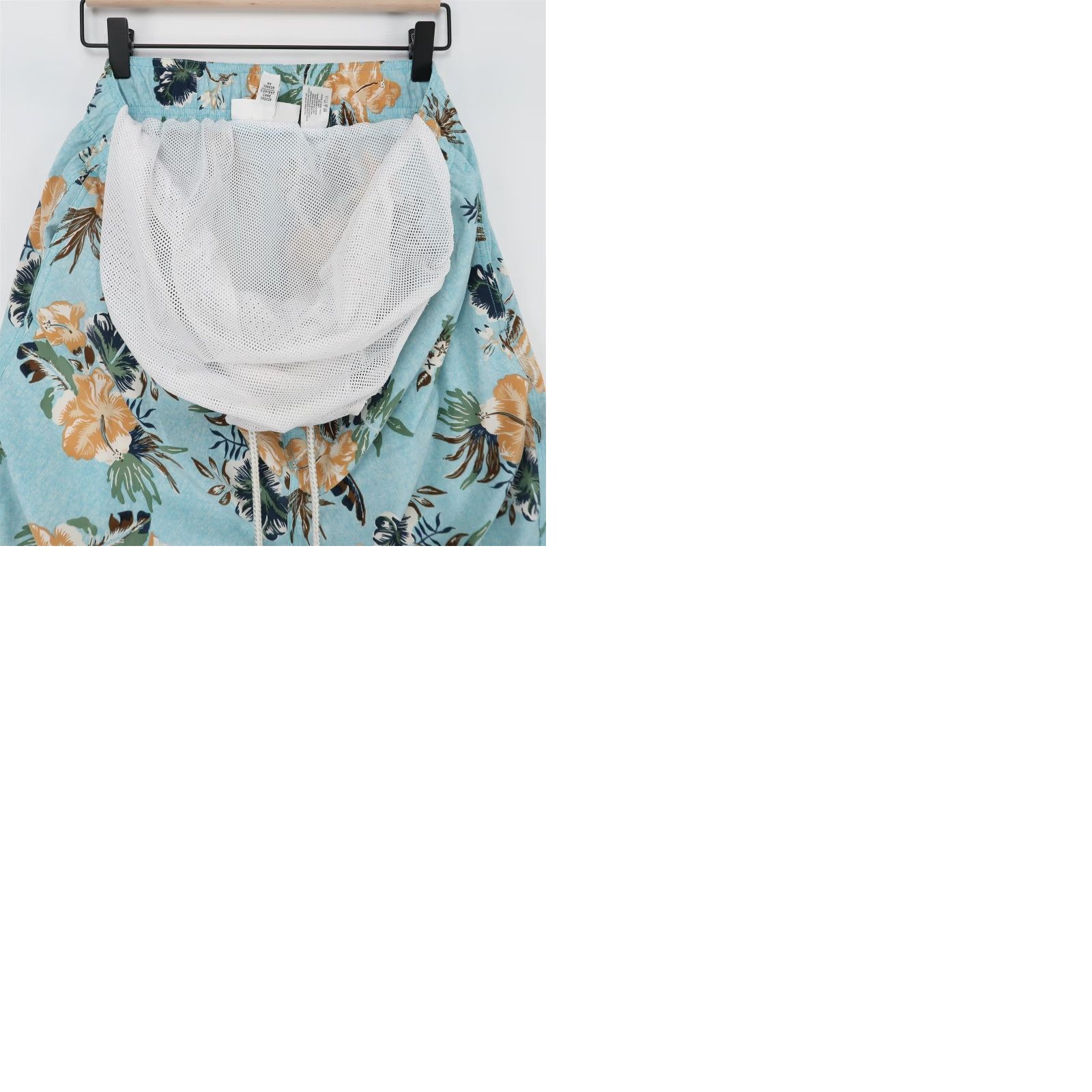 Vintage Coolibar Swim Trunks Mens M Blue Floral Tropical Lined Pockets Drawstring Size ONE SIZE - 9 Thumbnail