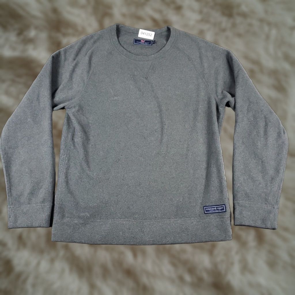 Vineyard Vines Vineyard Vines Mens Small Gray Pullover Sweater Crew Neck Cotton Long Sleeve Size US S / EU 44-46 / 1 - 1 Thumbnail