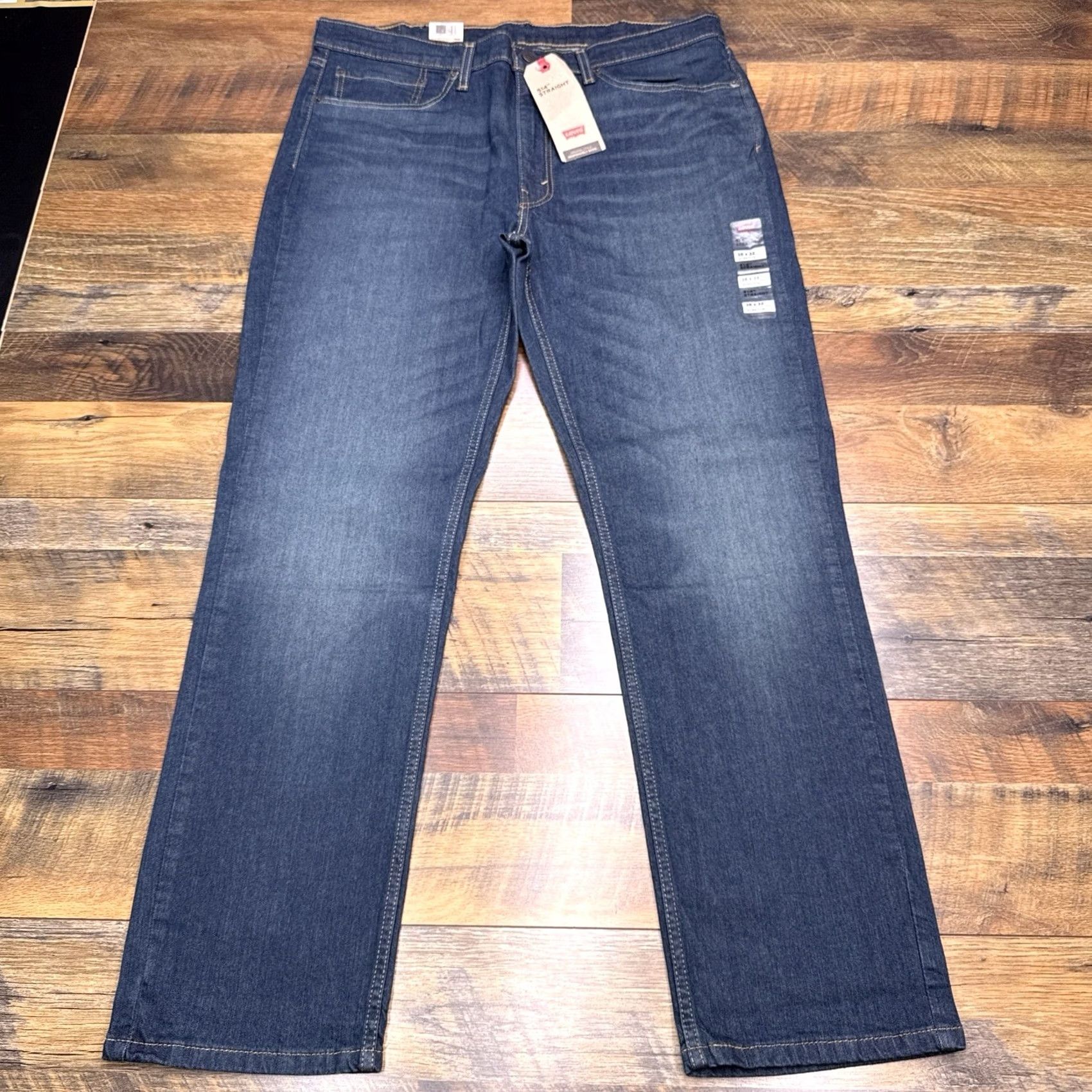 Levi's Levi's 514 Jeans Mens 38x32 Mid Rise Regular Fit Stretch Denim Blue 5-Pocket Classic Square Zip Belt Loops Cotton Elastane Modern Casual Regular Mens Size US 38 / EU 54 - 2 Thumbnail