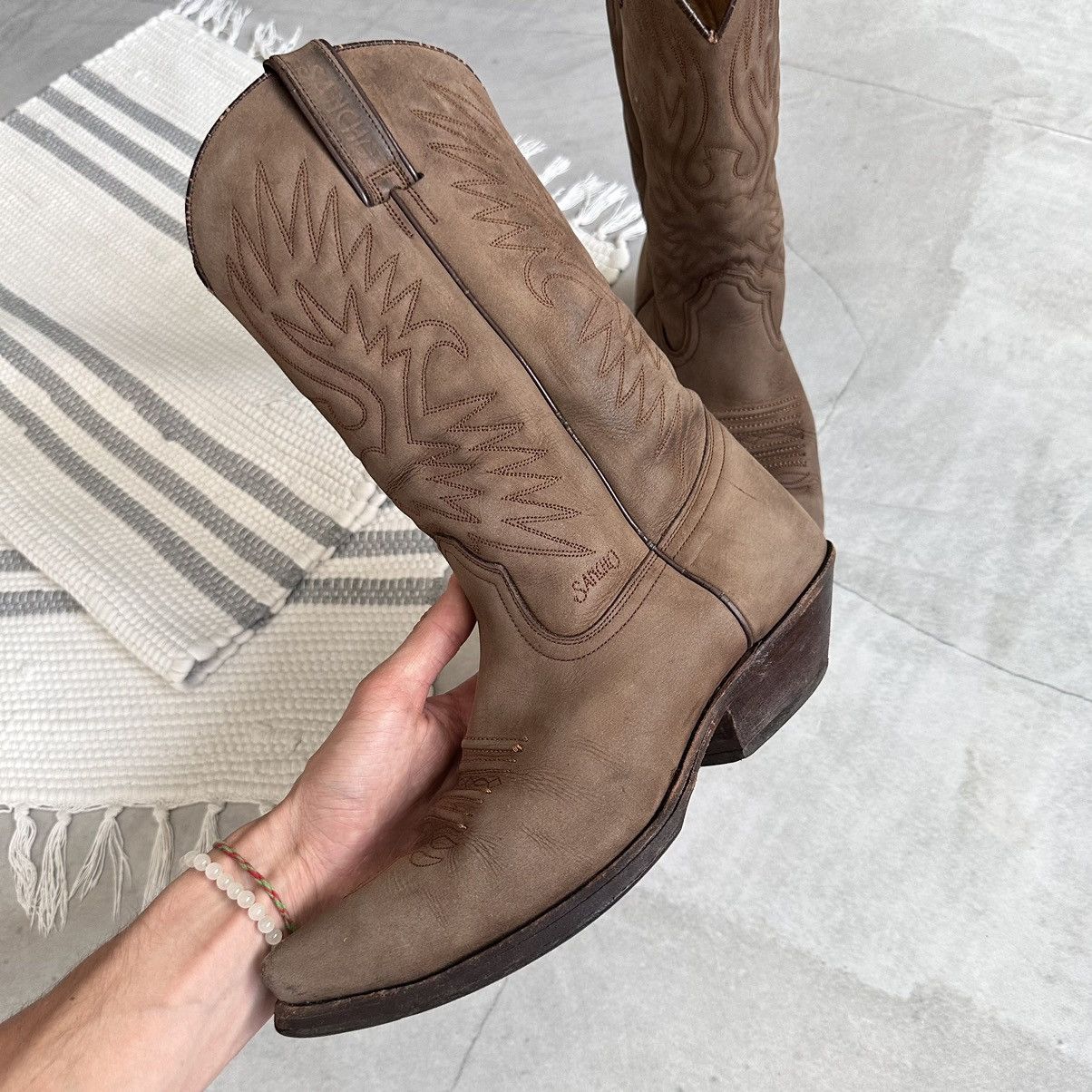 Cowboy Equipment Vintage Sancho Western Cowboy Boots Biker Celine Vibe Size US 9 / EU 42 - 16 Thumbnail