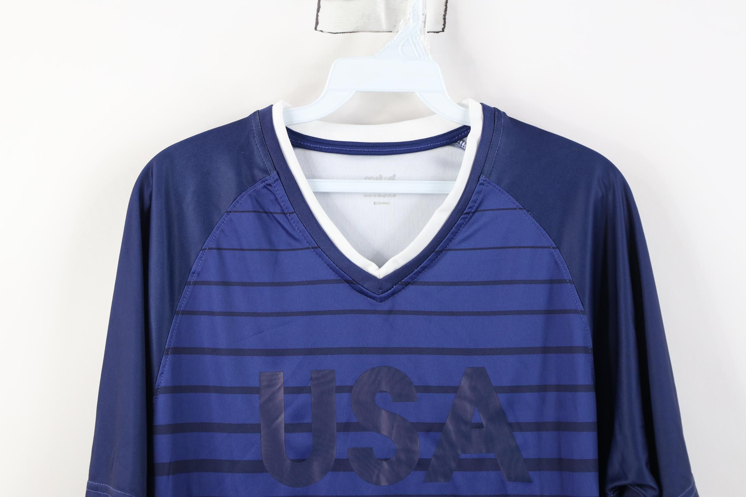 Vintage Vintage Y2K Mitre USA Striped Soccer Jersey Blue Football Size US S / EU 44-46 / 1 - 2 Thumbnail