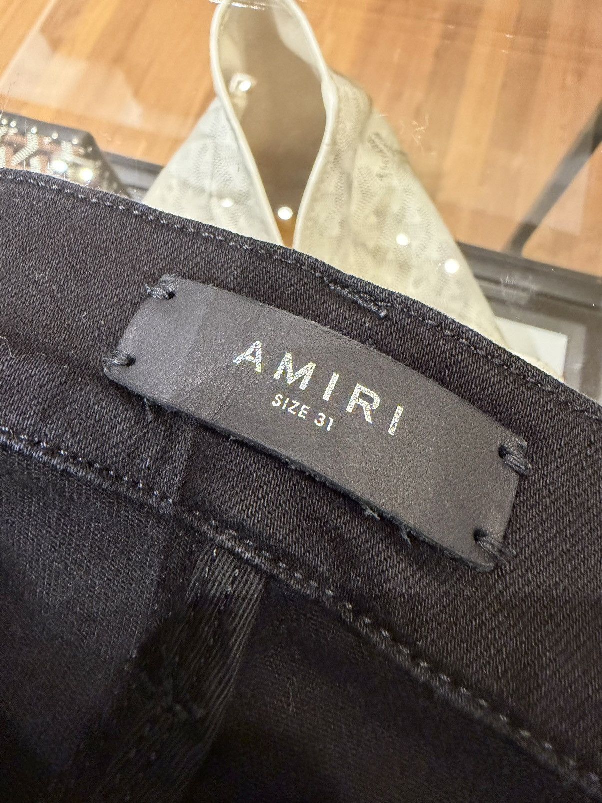 Amiri Amiri MX1 Black Leather Patch Denim Jeans Size US 31 - 3 Thumbnail