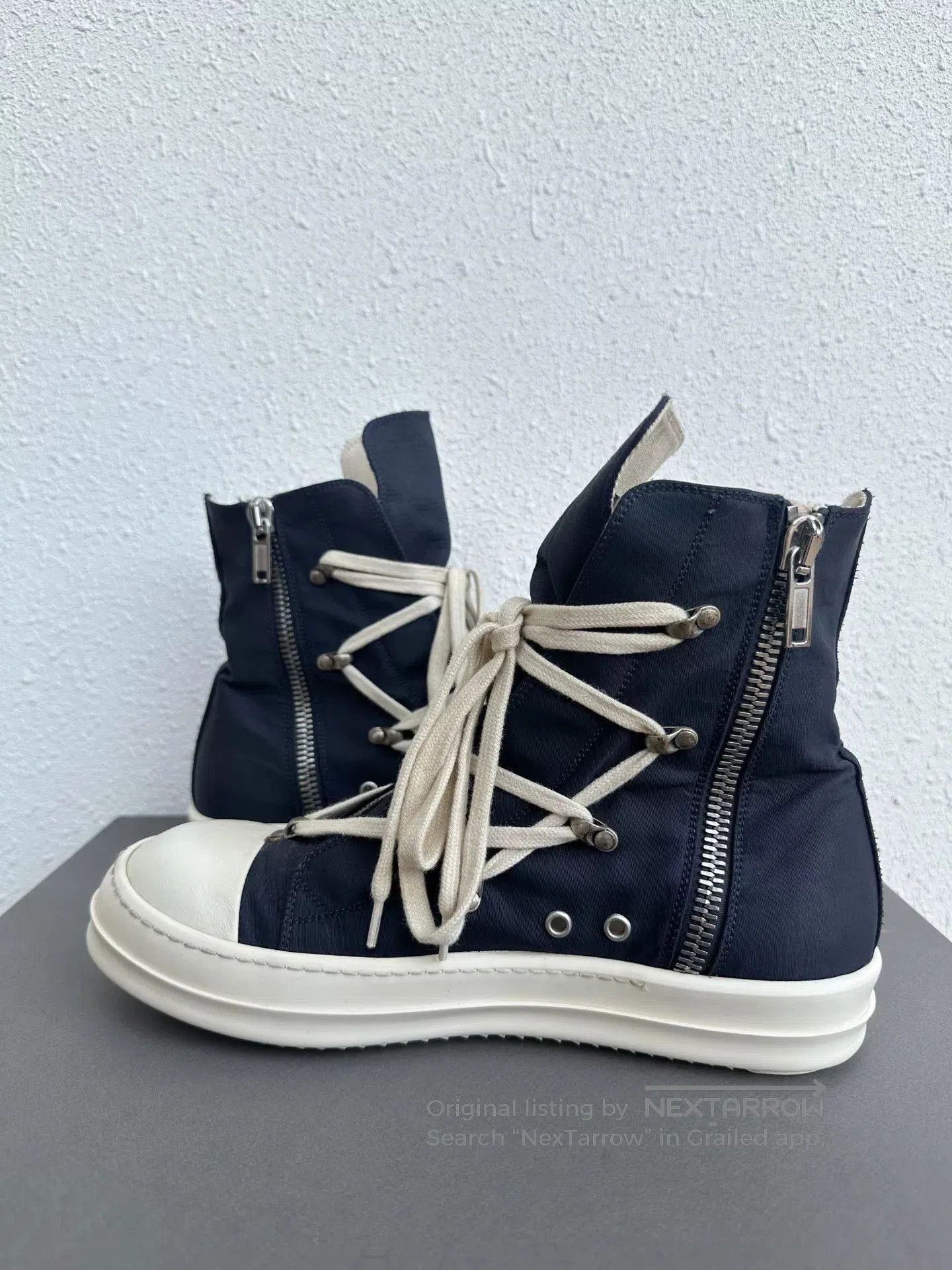 Rick Owens Drkshdw Rick Owens DRKSHDW Canvas High-Top Sneakers. Size US 9 / EU 42 - 5 Thumbnail