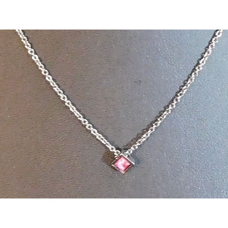 Other R&R Minimalist Pink Gemmed Diamond Shaped Pendant Necklace Size ONE SIZE - 5 Thumbnail