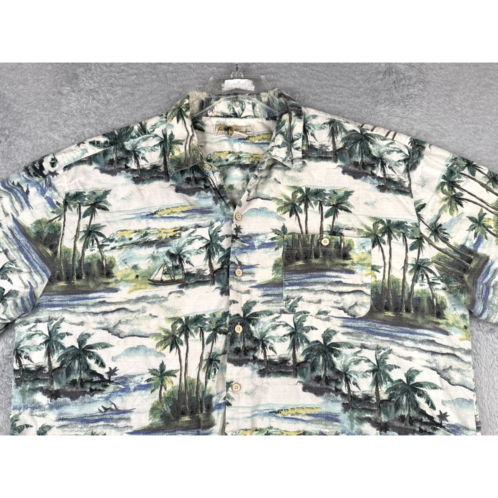 Vintage VINTAGE Joe Marlin Shirt Mens 3XL Green Palm Island Beach Print Cotton Blend Hawaii Size US XXL / EU 58 / 5 - 6 Thumbnail