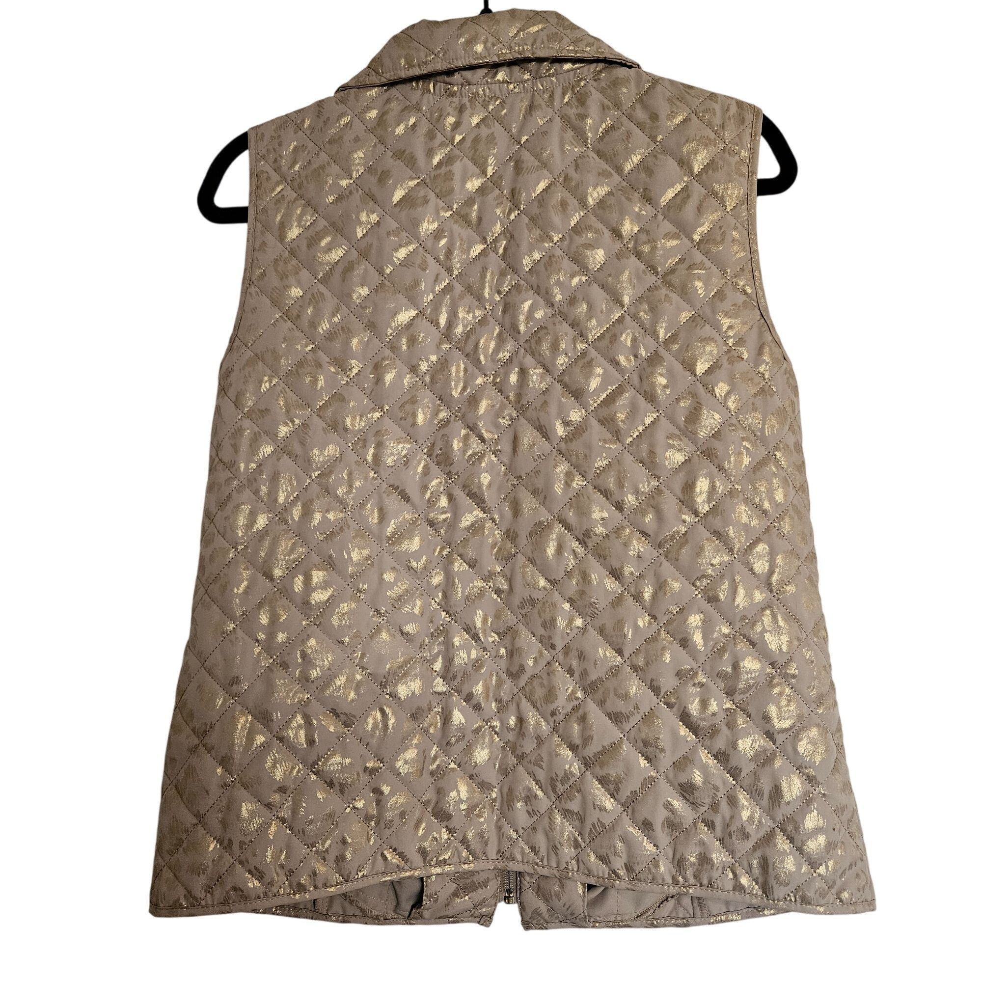 Other Onque Casual Women’s Quilted Vest Gold S Metallic Layering O Size S / US 4 / IT 40 - 5 Thumbnail