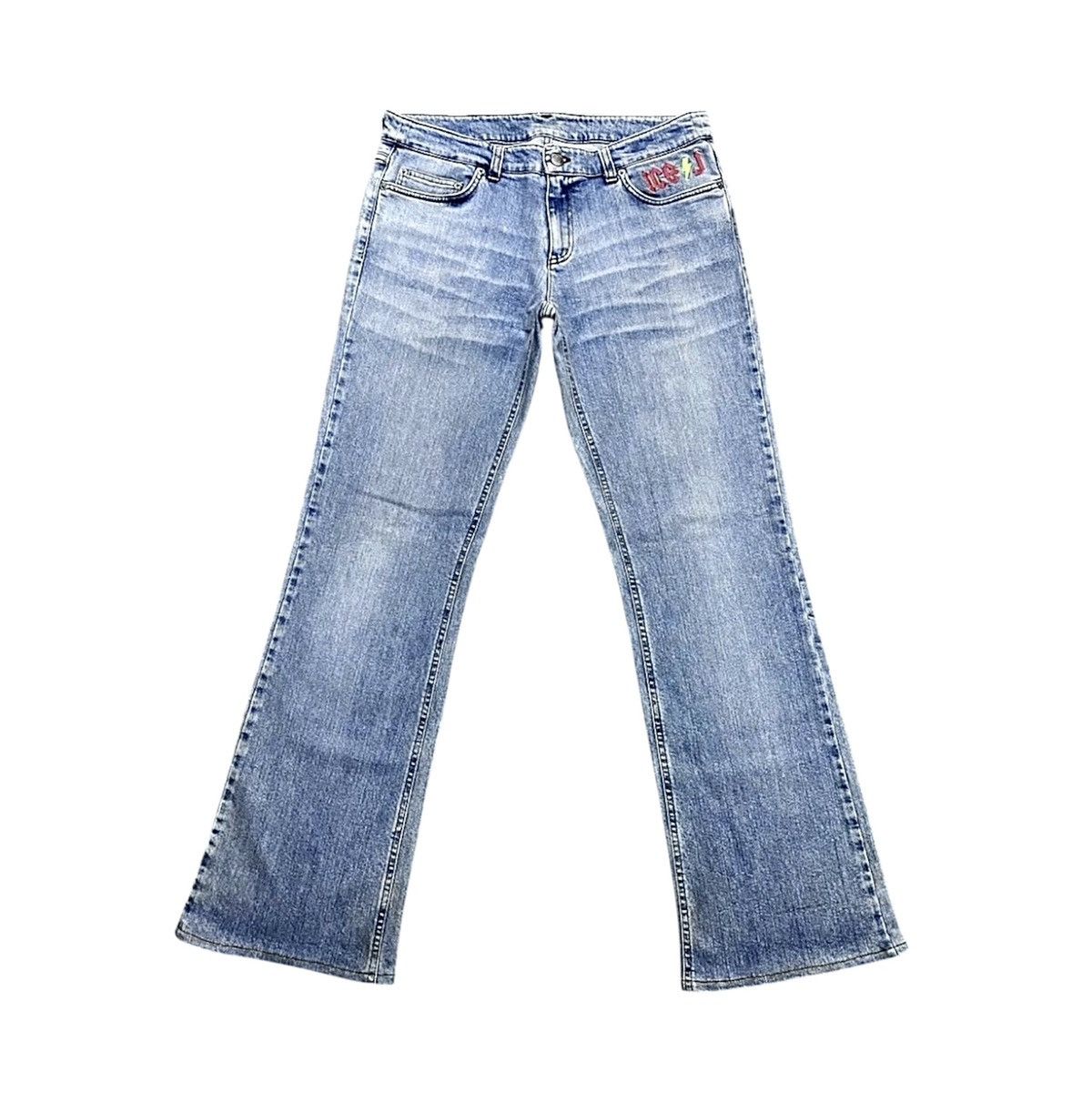 Iceberg Unisex Iceberg Ice J Washed Blue Flared Jeans Denim Size US 32 / EU 48 - 1 Thumbnail