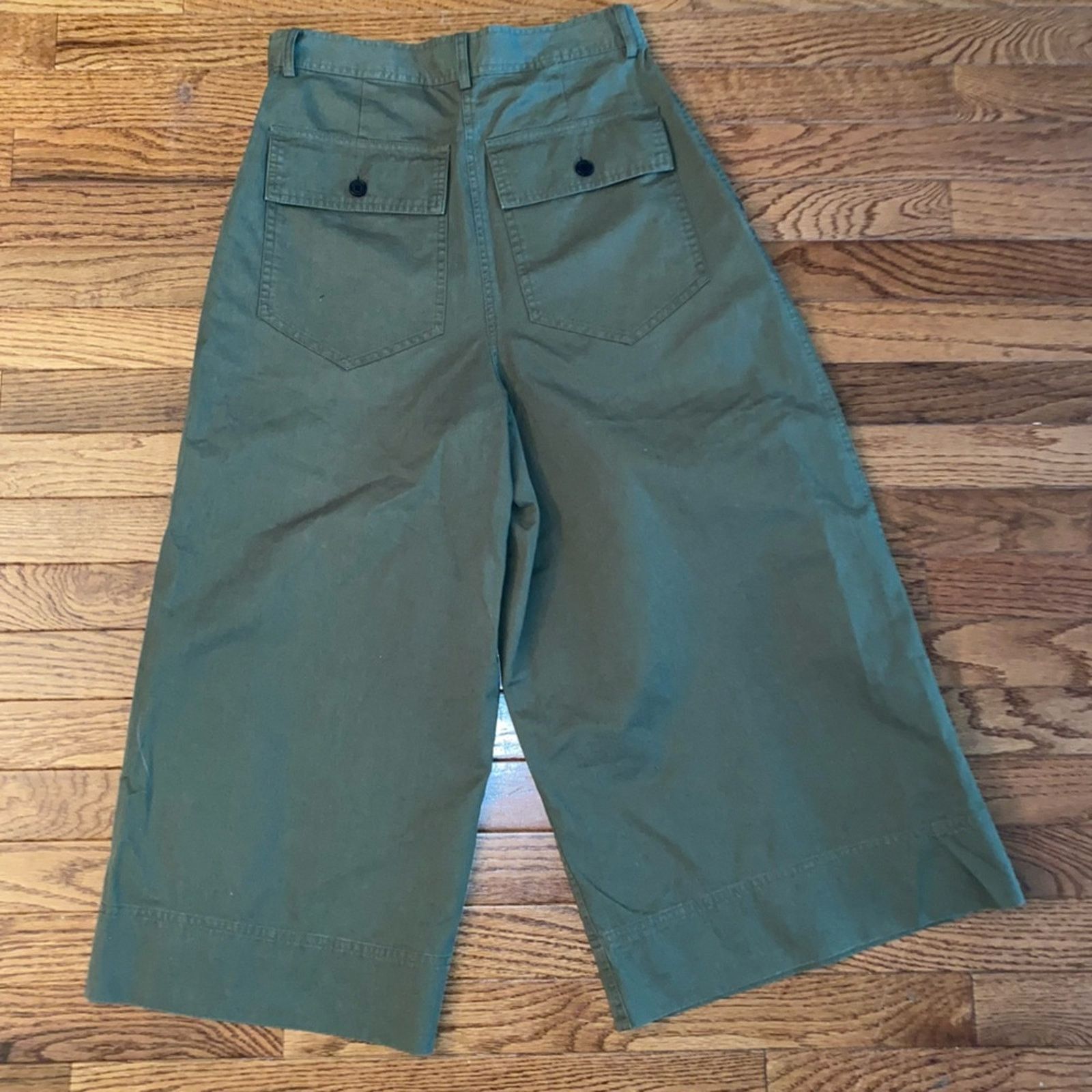 Robert Rodriguez New Robert Rodriguez $295 Maggie Twill Culottes Olive 4 Size 29" - 11 Thumbnail