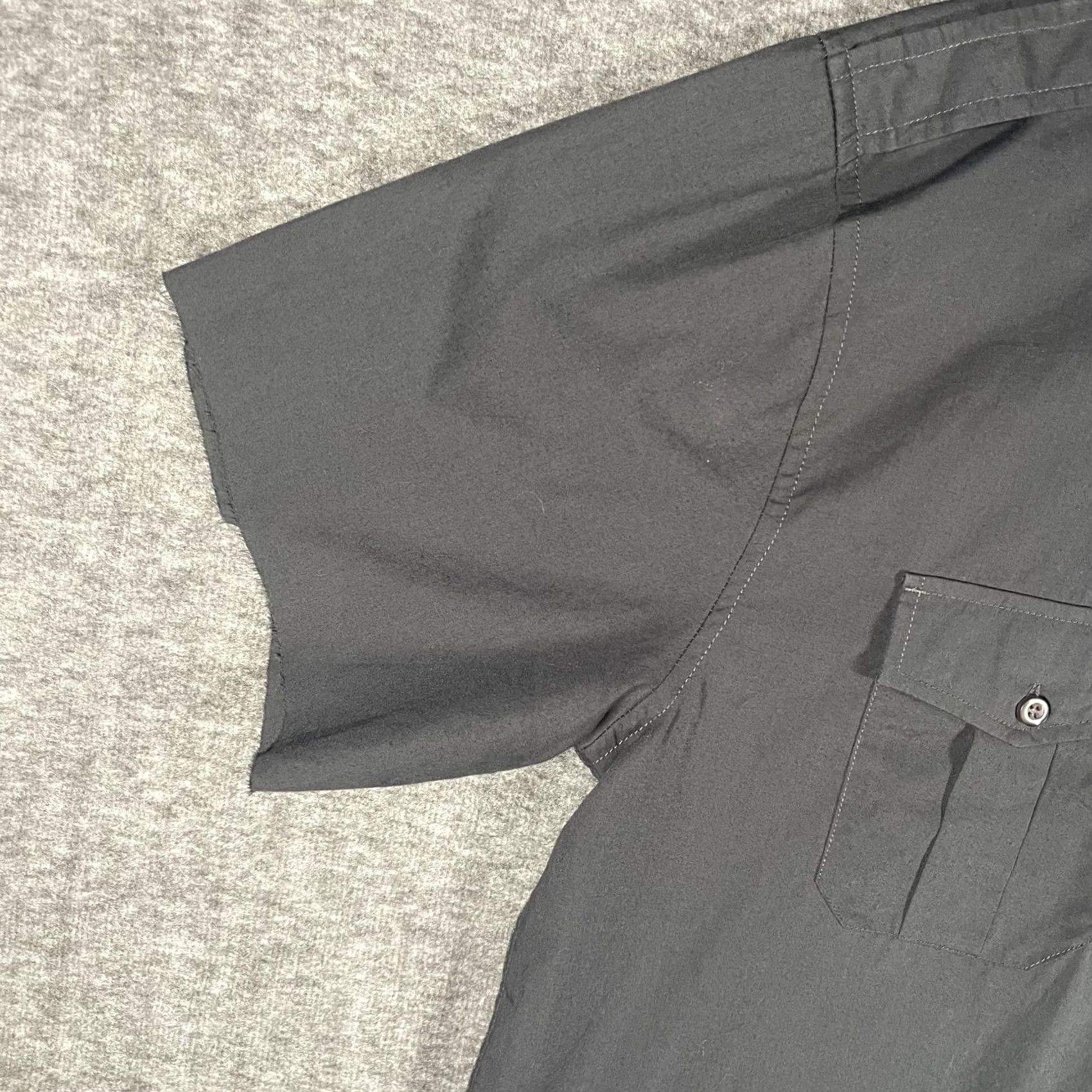 Vintage Lady Luck Pin-Up Work Shirt Mens XL Charcoal Short Sleeve Button Up Graphic Size US XL / EU 56 / 4 - 6 Thumbnail