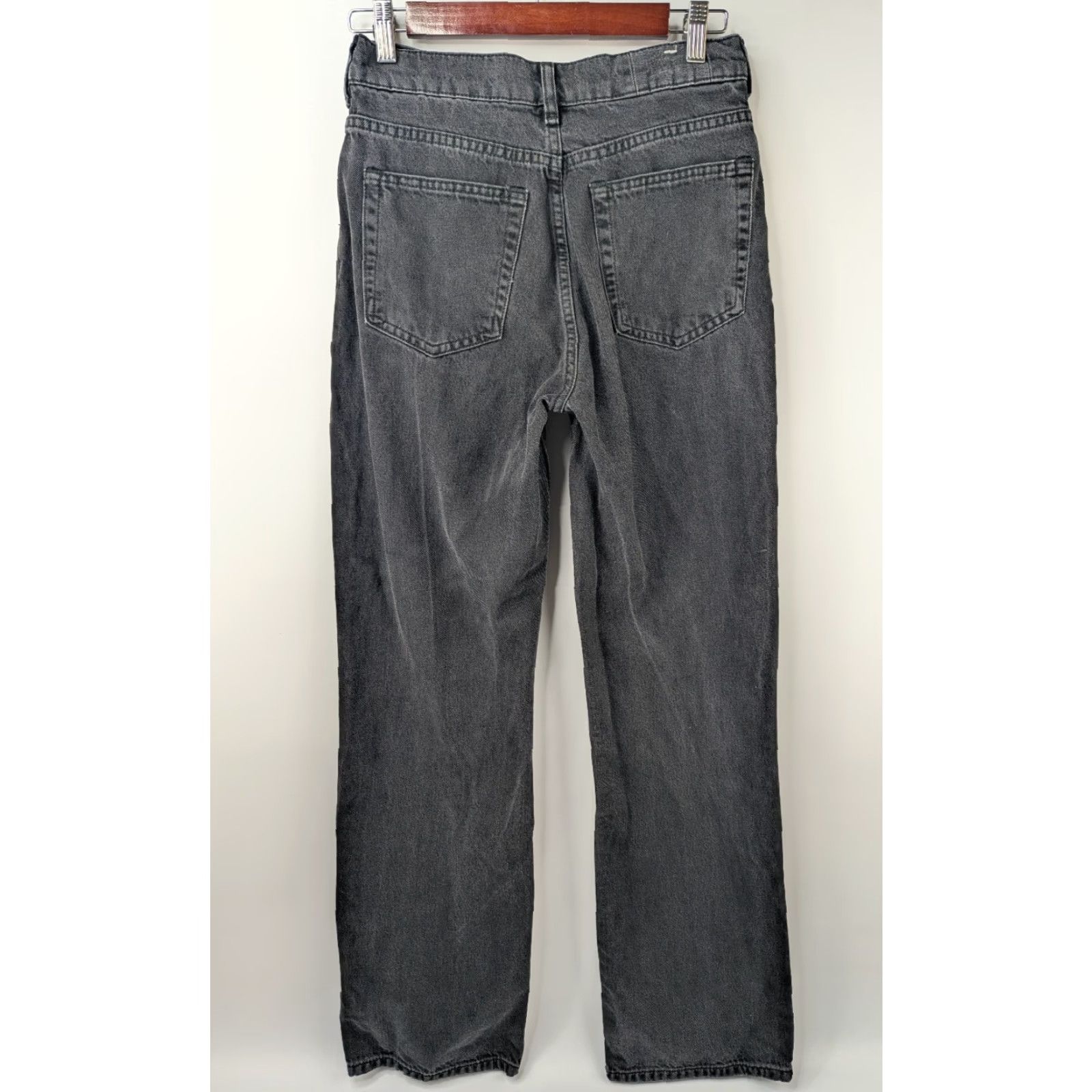 Vintage KARVE Women's Regular Fit Straight Black Stone Jeans Size Small Organic Cotton Denim 5-Pocket Design Slim Size 28" / US 6 / IT 42 - 4 Thumbnail
