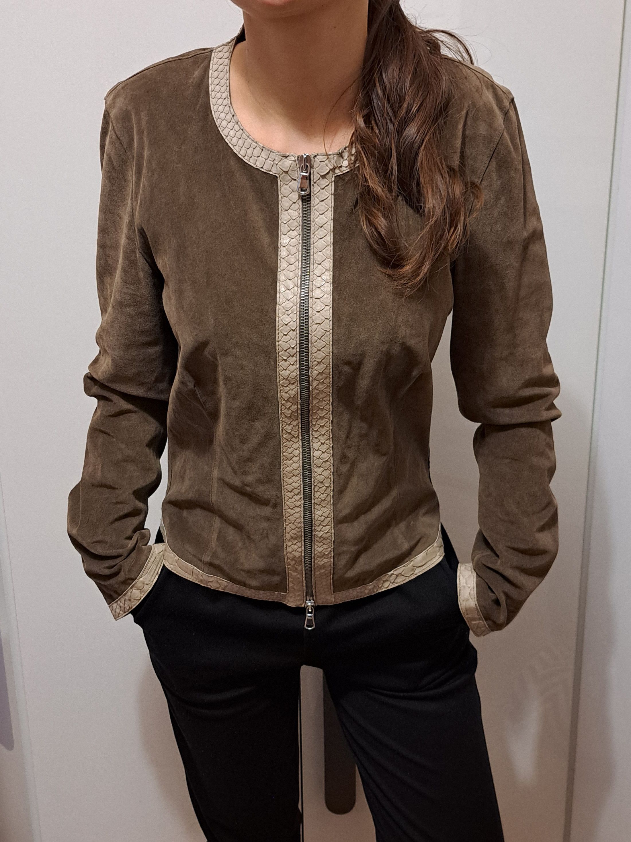 Joseph Joseph brown leather / snake skin blazer jacket M Size M / US 6-8 / IT 42-44 - 4 Thumbnail