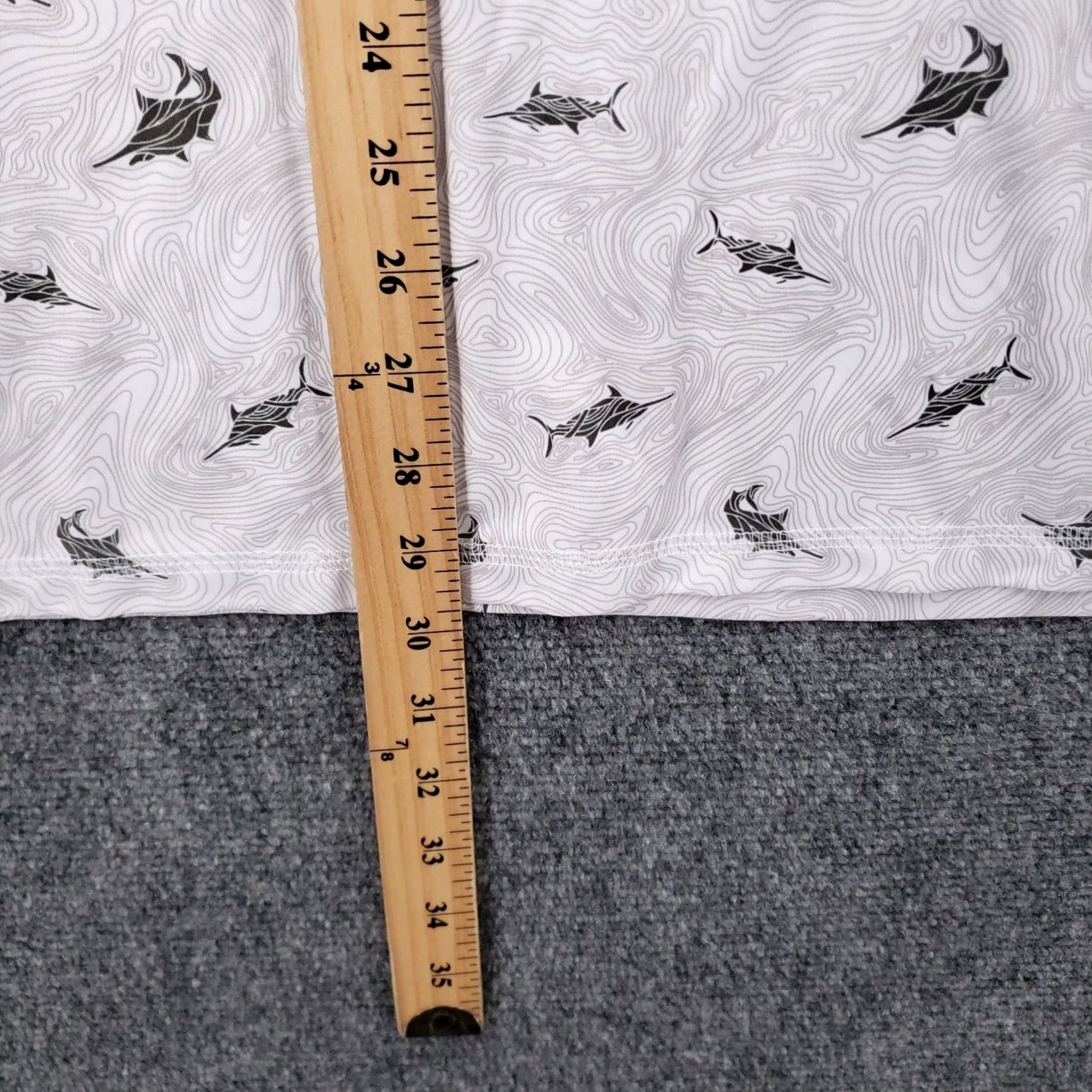 Vintage Reel Legends Shirt Men XL White Shark Print Topographic Swirl Long Sleeve Fish Size US XL / EU 56 / 4 - 5 Thumbnail