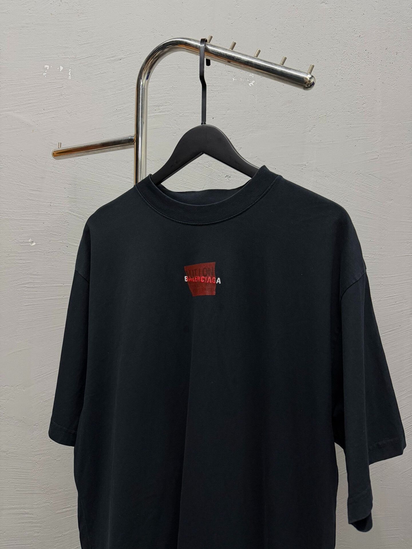 Balenciaga balenciaga short sleeve logo t-shirt black Size US M / EU 48-50 / 2 - 3 Thumbnail