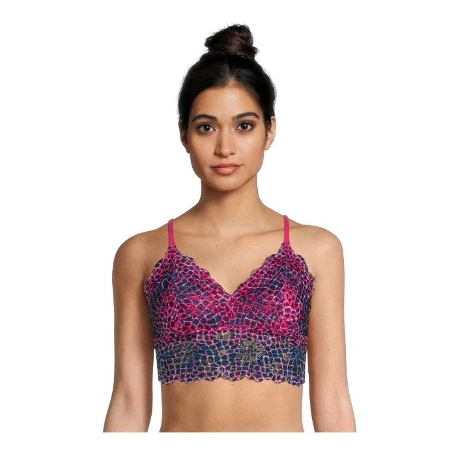 Other No Boundaries Women's Bralette Size L Longline Pink Blue Size ONE SIZE - 1 Thumbnail