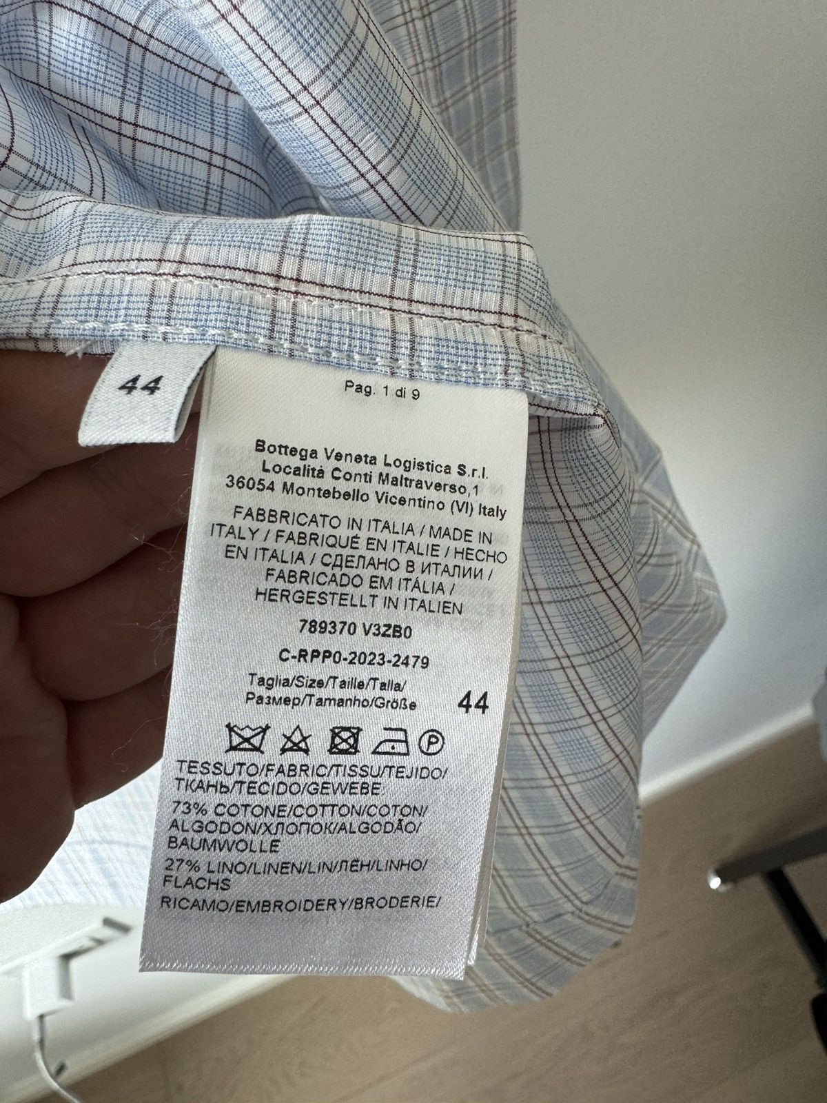 Bottega Veneta BOTTEGA VENETA OVERSIZED CHECKED BUTTON UP SHIRT Size US S / EU 44-46 / 1 - 7 Thumbnail