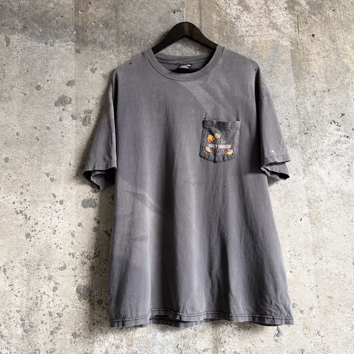 Harley Davidson 90s Vintage Single Stitch SUN FADED Harley Davidson T Shirt Size US XL / EU 56 / 4 - 2 Thumbnail