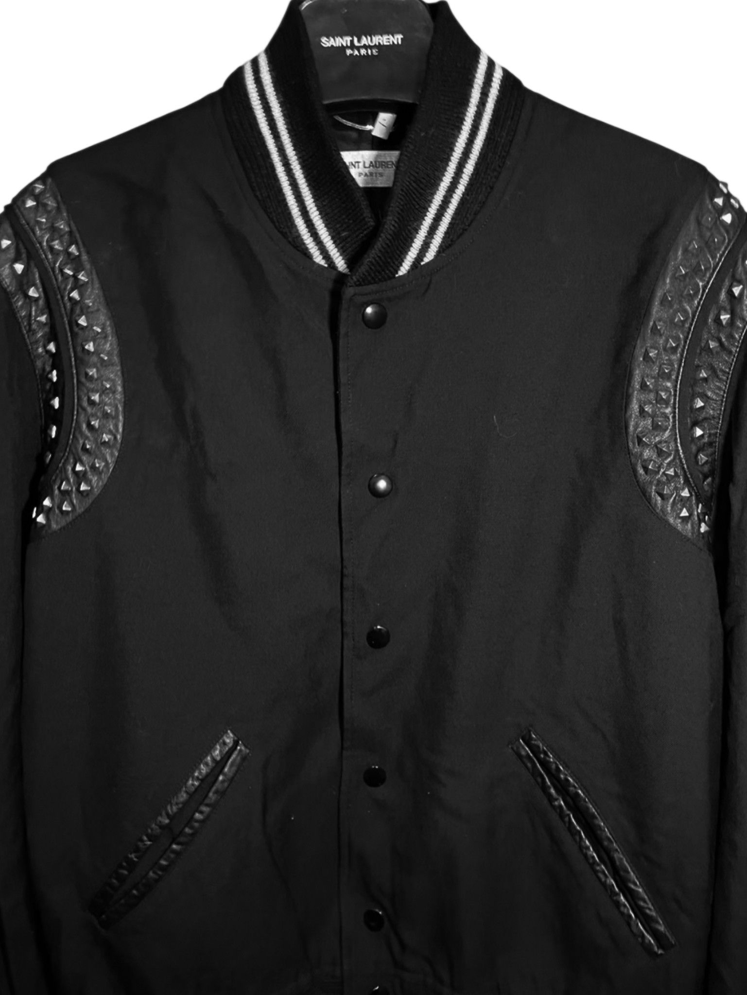 Saint Laurent Paris Saint Laurent 2015 Studded Teddy Varsity Jacket Size US L / EU 52-54 / 3 - 4 Thumbnail