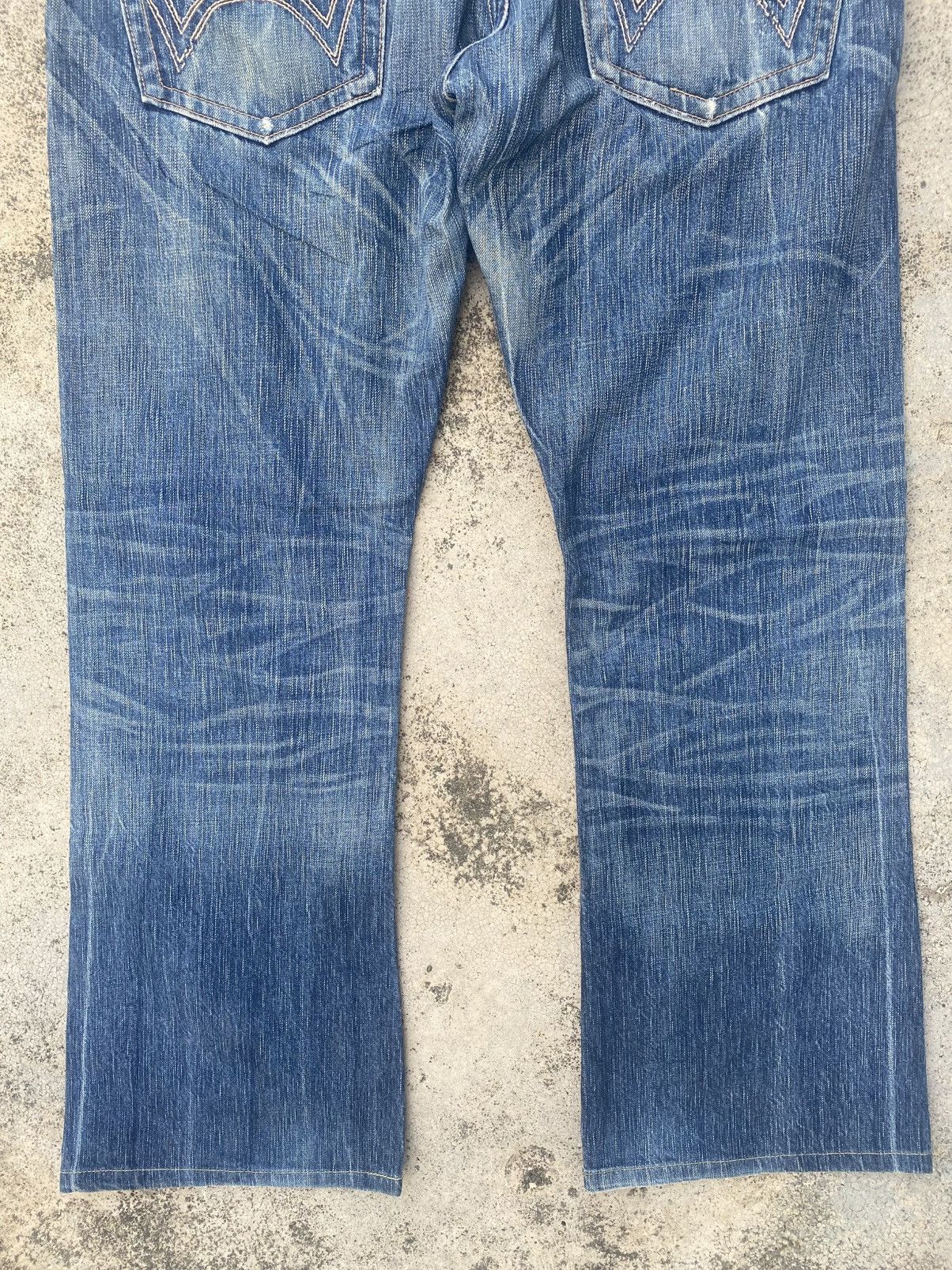 Edwin × If Six Was Nine × Vintage Vintage Flare Edwin Blue Trip Honeycomp Jeans Size US 36 / EU 52 - 20 Thumbnail