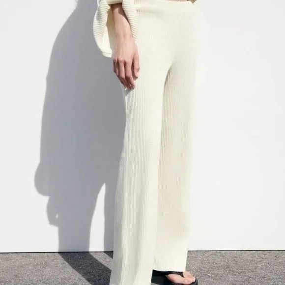 Zara Zara Ivory Ribbed Knit Set Size 27" / US 4 / IT 40 - 11 Thumbnail