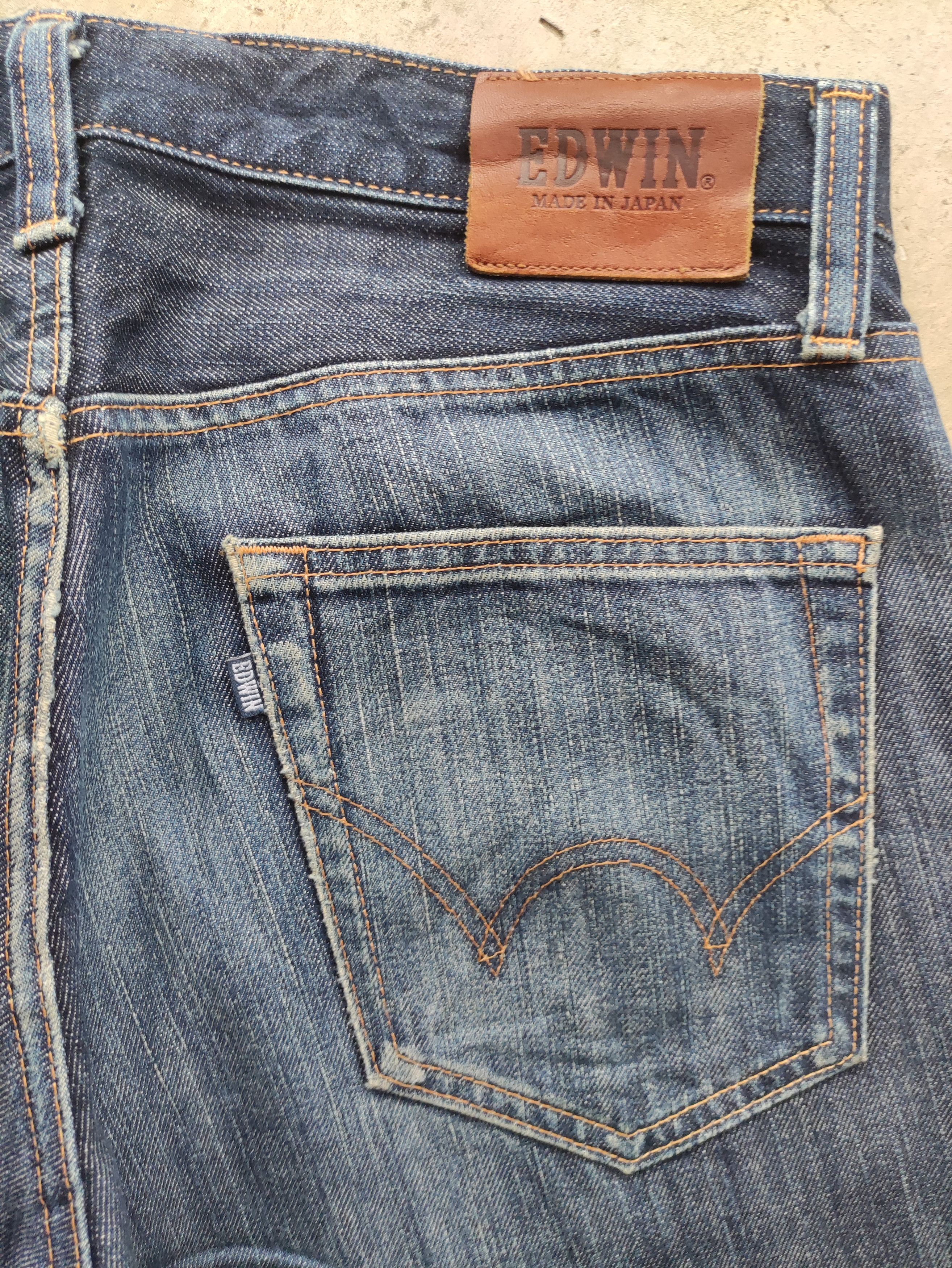 Edwin Vintage Edwin Japan Jean Distressed Faded Denim Size US 37 - 12 Thumbnail