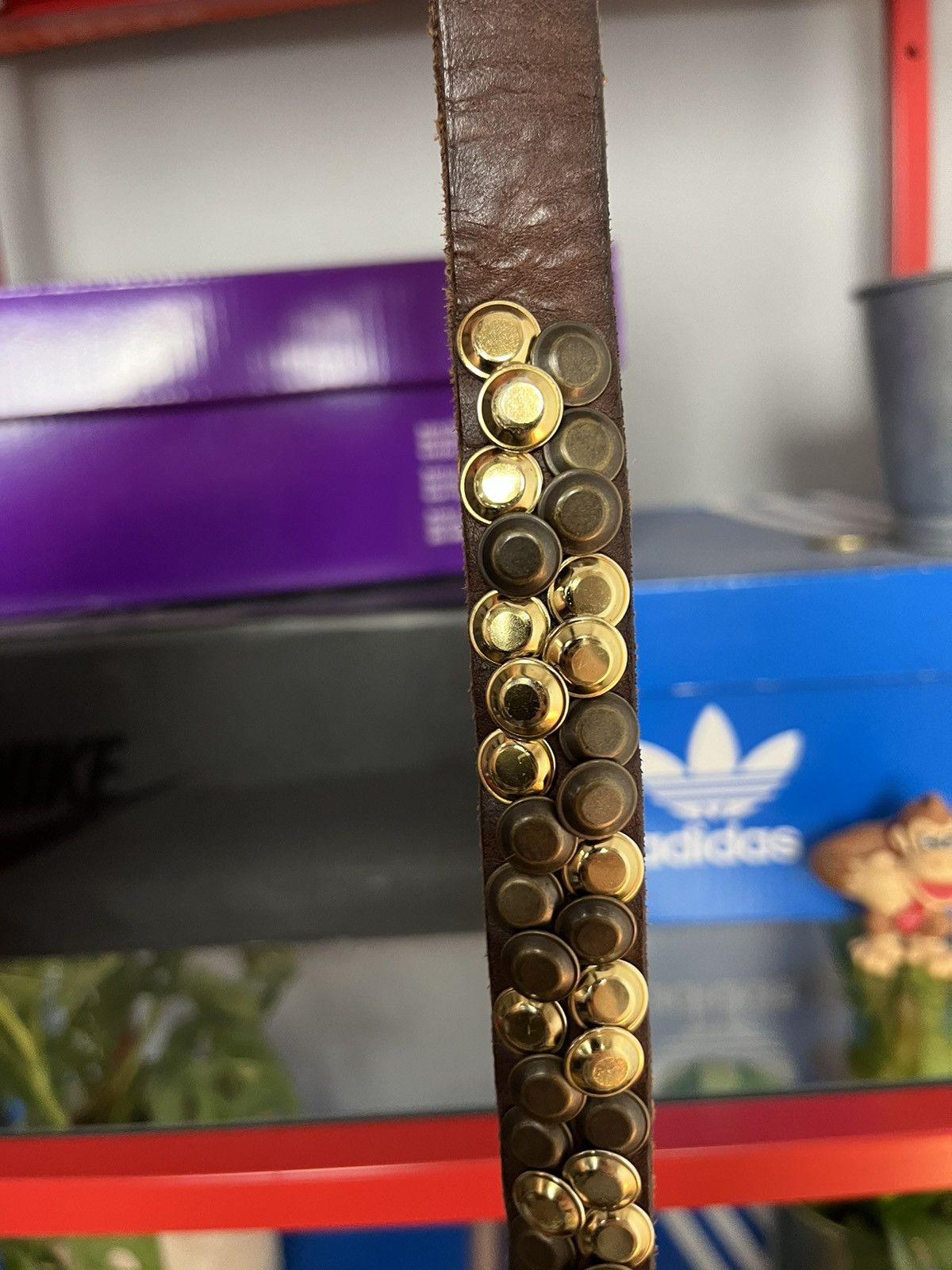 Vintage Vintage y2k studded thin leather belt bb Simon style Size ONE SIZE - 4 Thumbnail