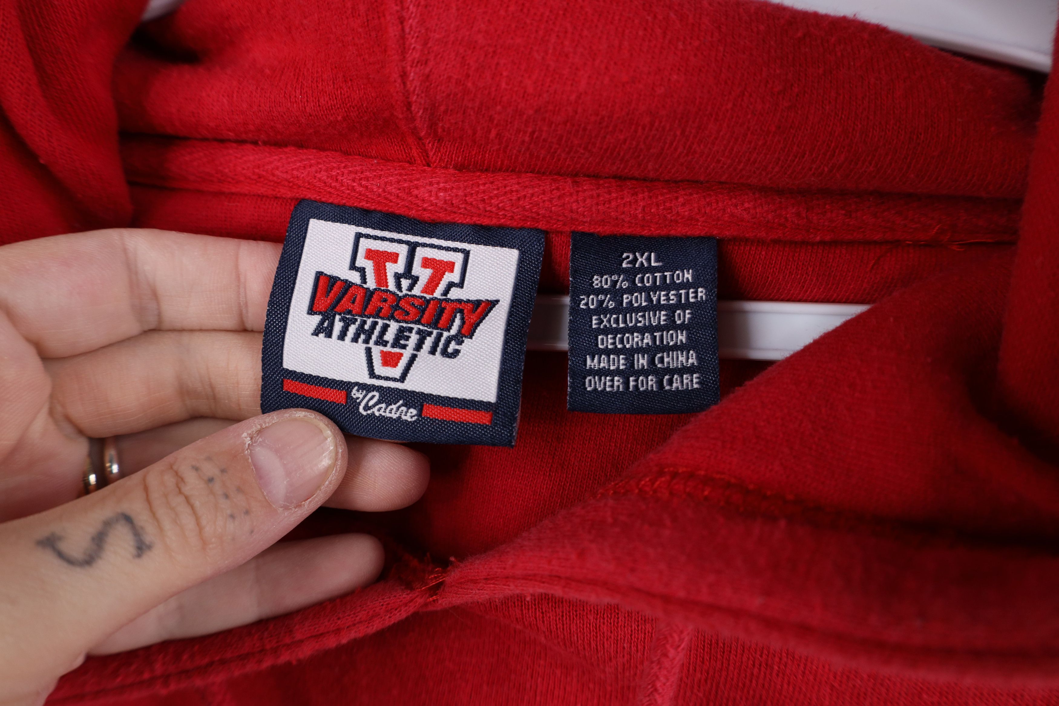 Vintage Vintage 90s Ohio State University Hoodie Sweatshirt Red Size US XXL / EU 58 / 5 - 10 Thumbnail