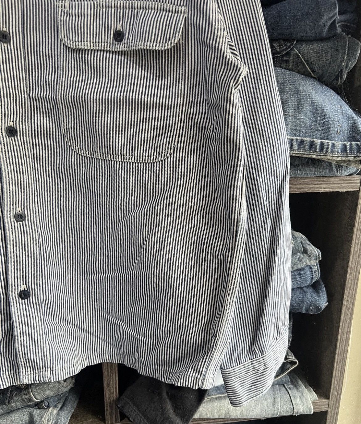 Levi's 🔥Vintage Levis Hickory Stripes Overshirt Size US M / EU 48-50 / 2 - 8 Thumbnail