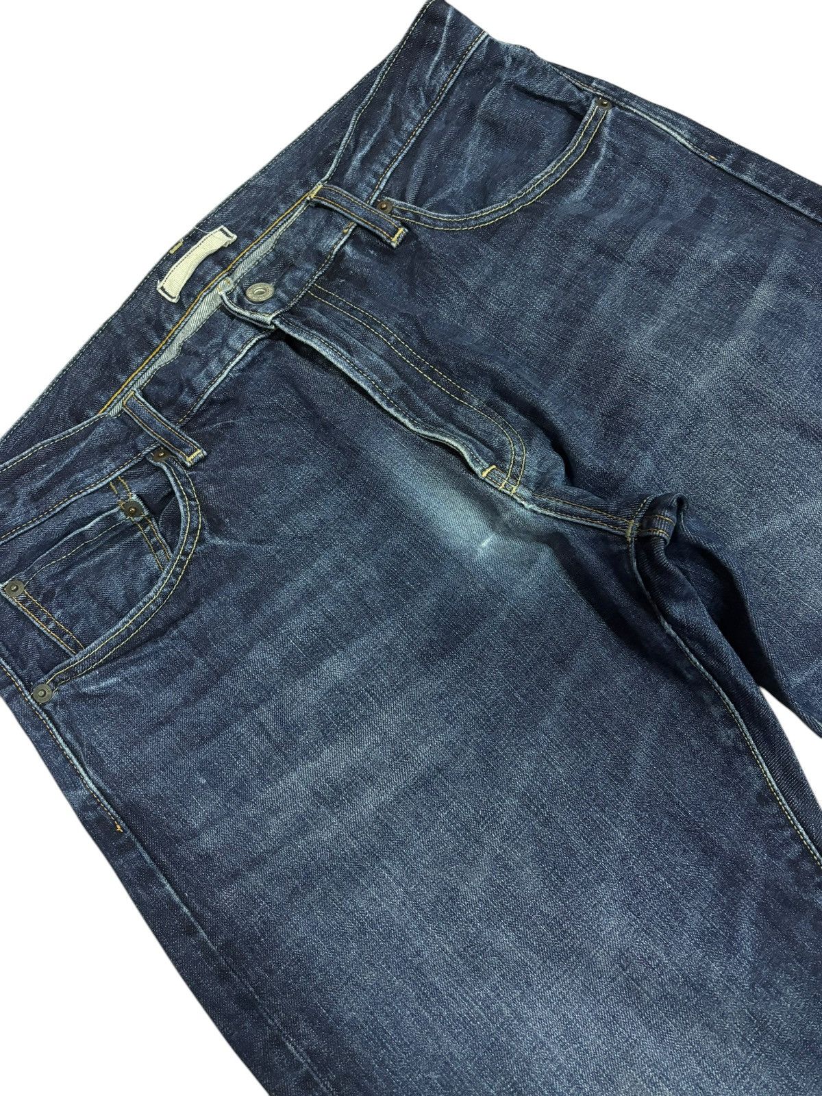 Japanese Brand × Kaihara Denim × Self Edge Vintage Kaihara Uniqlo Selvedge Blue Indigo Jeans Size US 36 / EU 52 - 4 Thumbnail