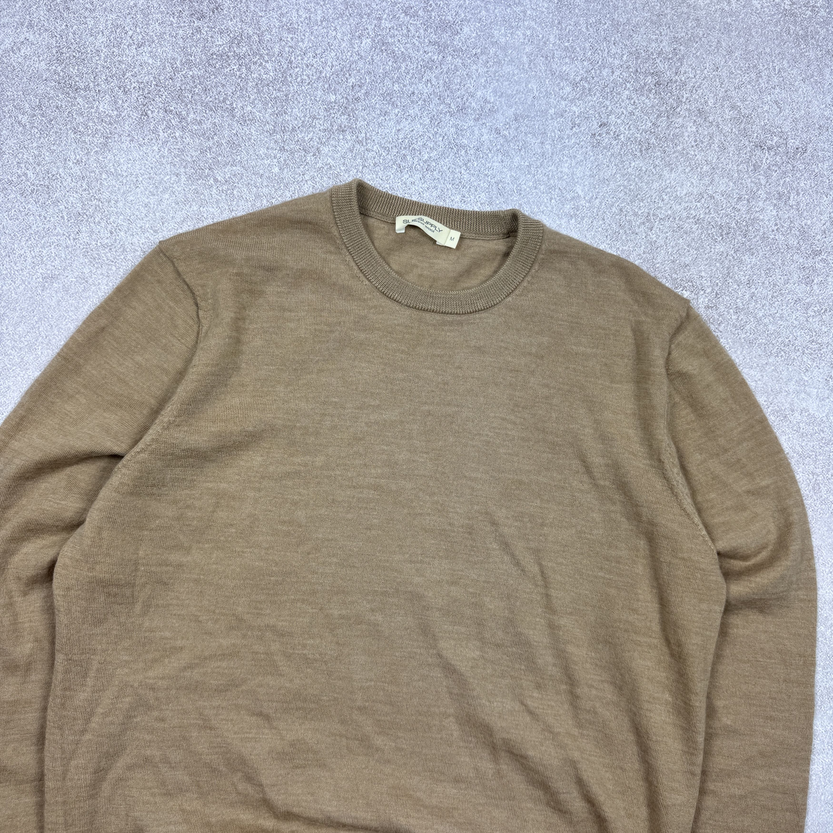Suitsupply Suitsupply Merino Wool Beige Crewneck Jumper Sweater Size M Size US M / EU 48-50 / 2 - 3 Thumbnail