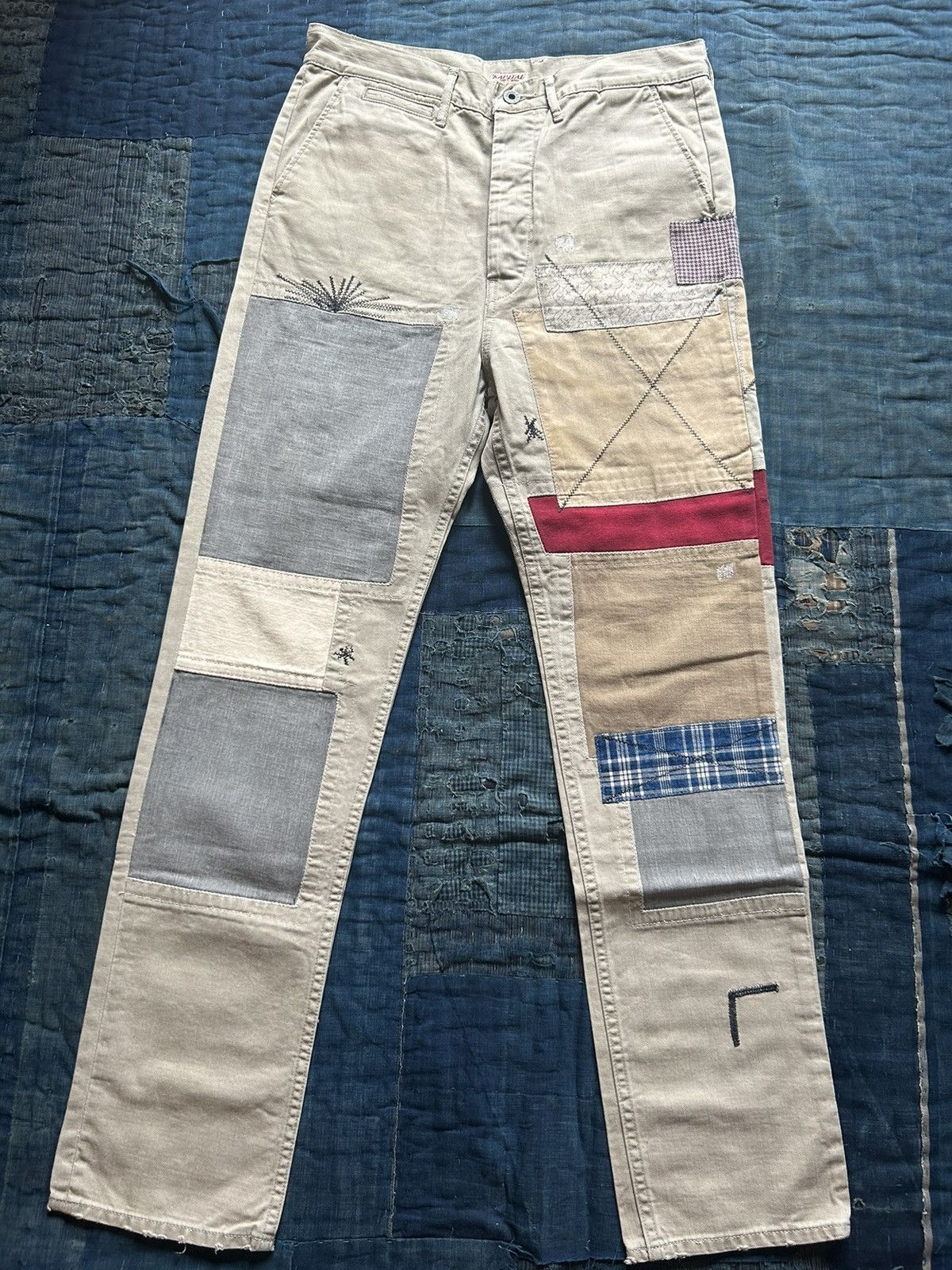 image of Kapital x Kapital Kountry Patchwork Pants in Beige, Men's (Size 31)