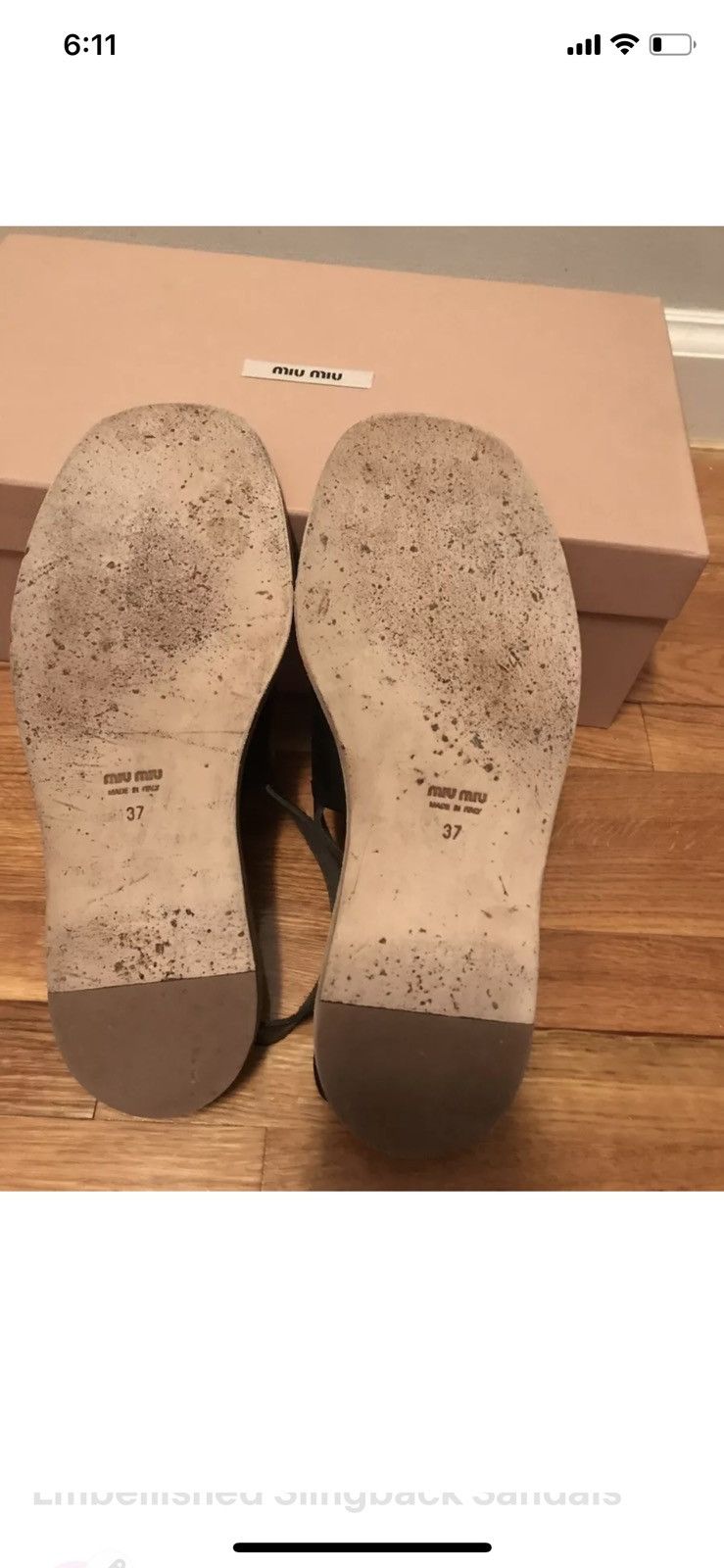 Miu Miu Miu Miu Vacchetta Crystal Embellished Slingback Sandals 37 Size US 7 / IT 37 - 5 Thumbnail