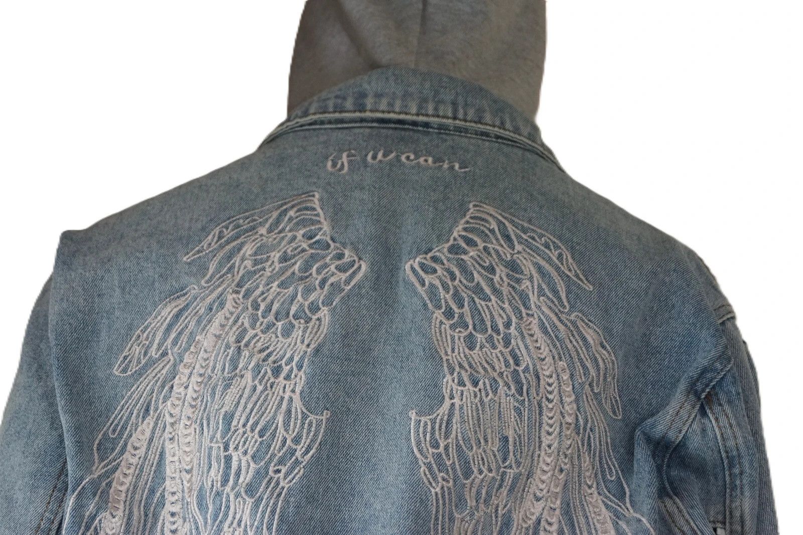 Other Grace Chow Angel Wing Denim Jacket WITH Original Hoodie Set Size XL / US 12-14 / IT 48-50 - 4 Thumbnail
